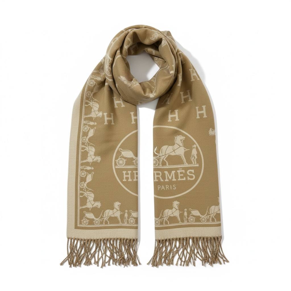 🐪 Hermès Paris Heritage Scarf Camel Elegance 🐪