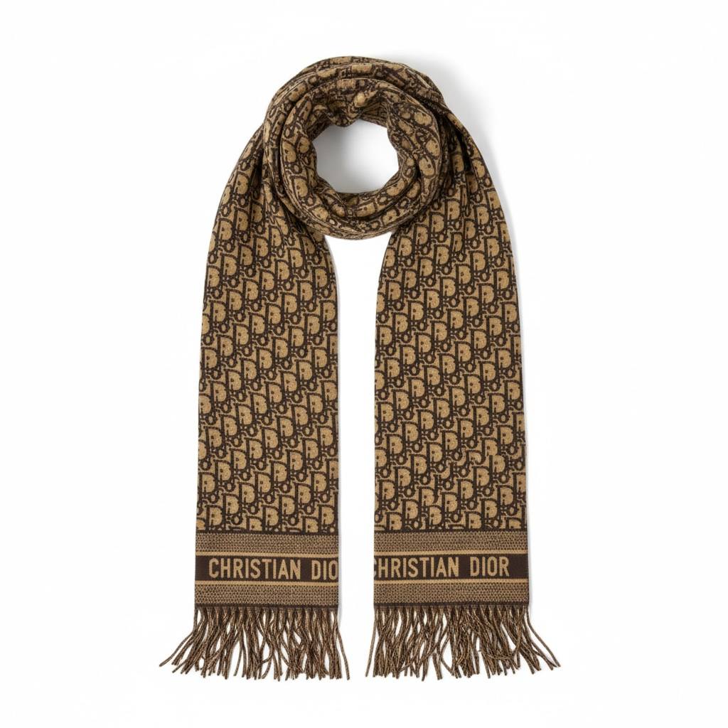 🤎 Christian Dior Oblique Winter Scarf Brown