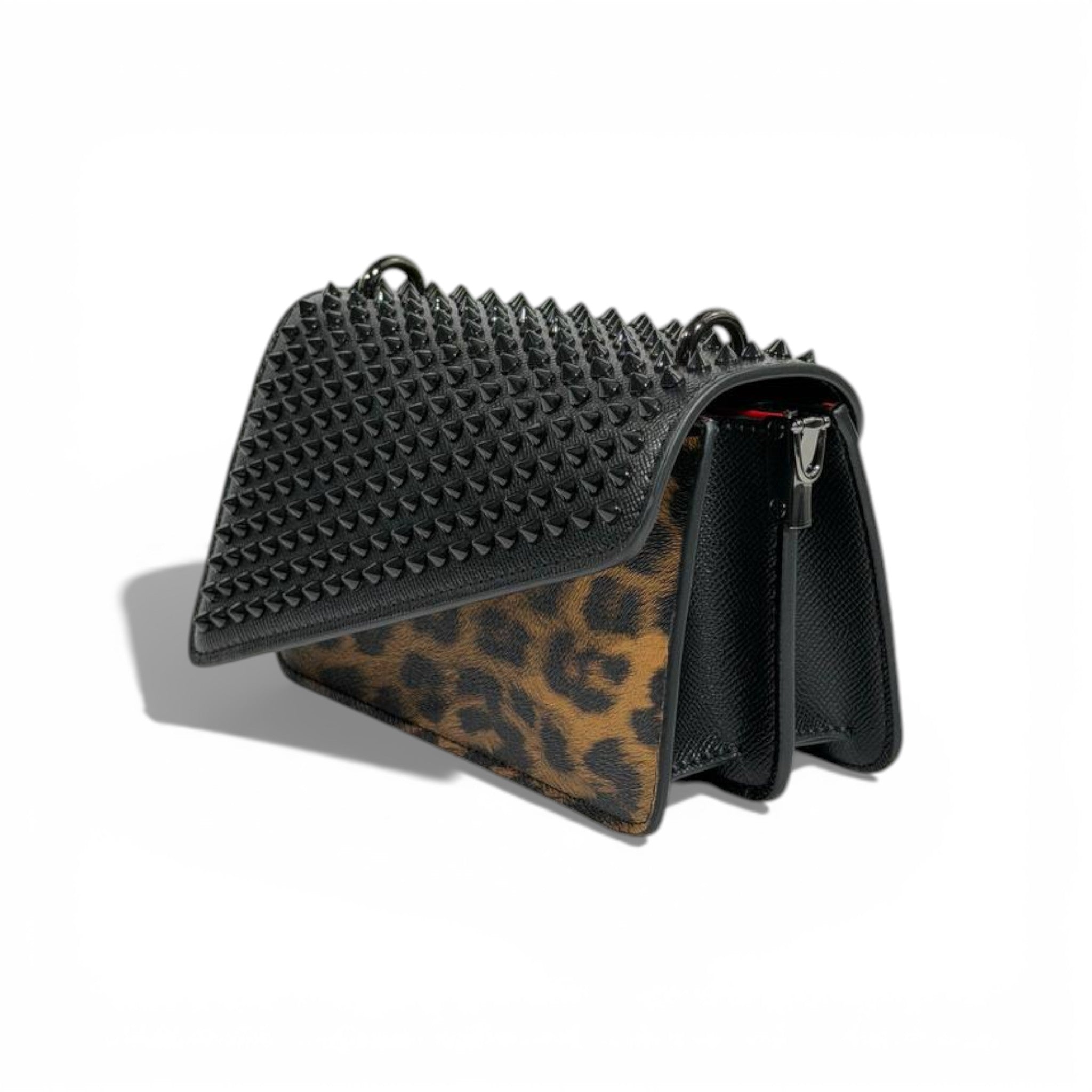🖤 Christian Louboutin Studded Leopard Clutch Bag