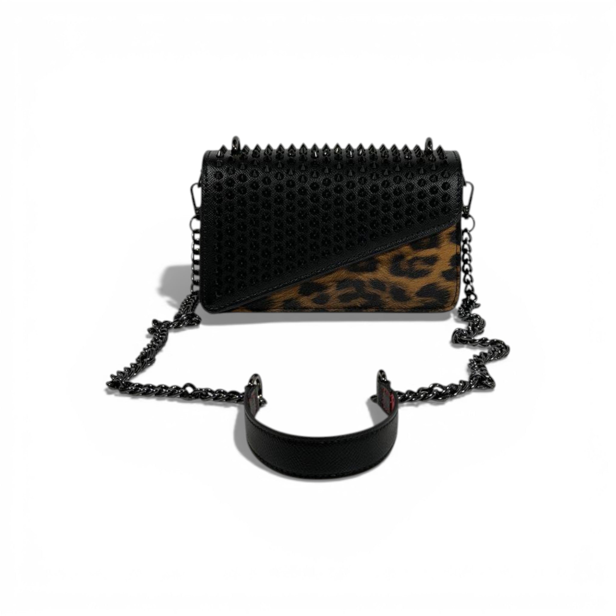 🖤 Christian Louboutin Studded Leopard Clutch Bag