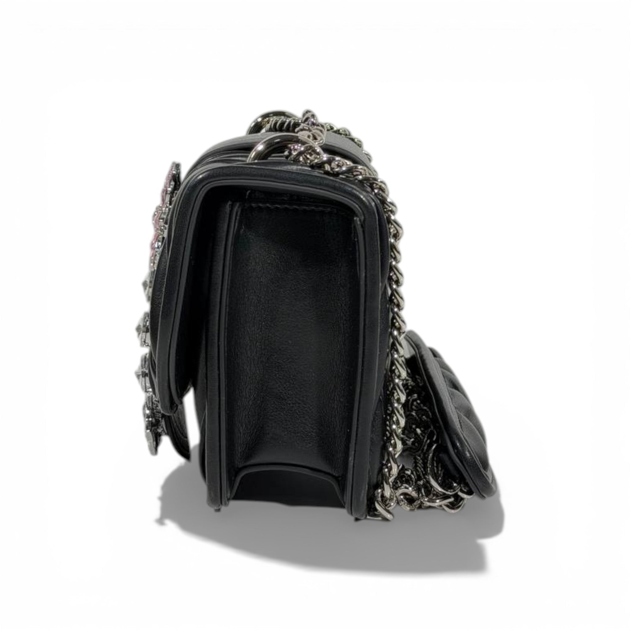 🖤✨ Miu Miu Matelassé Crystal Buckle Shoulder Bag