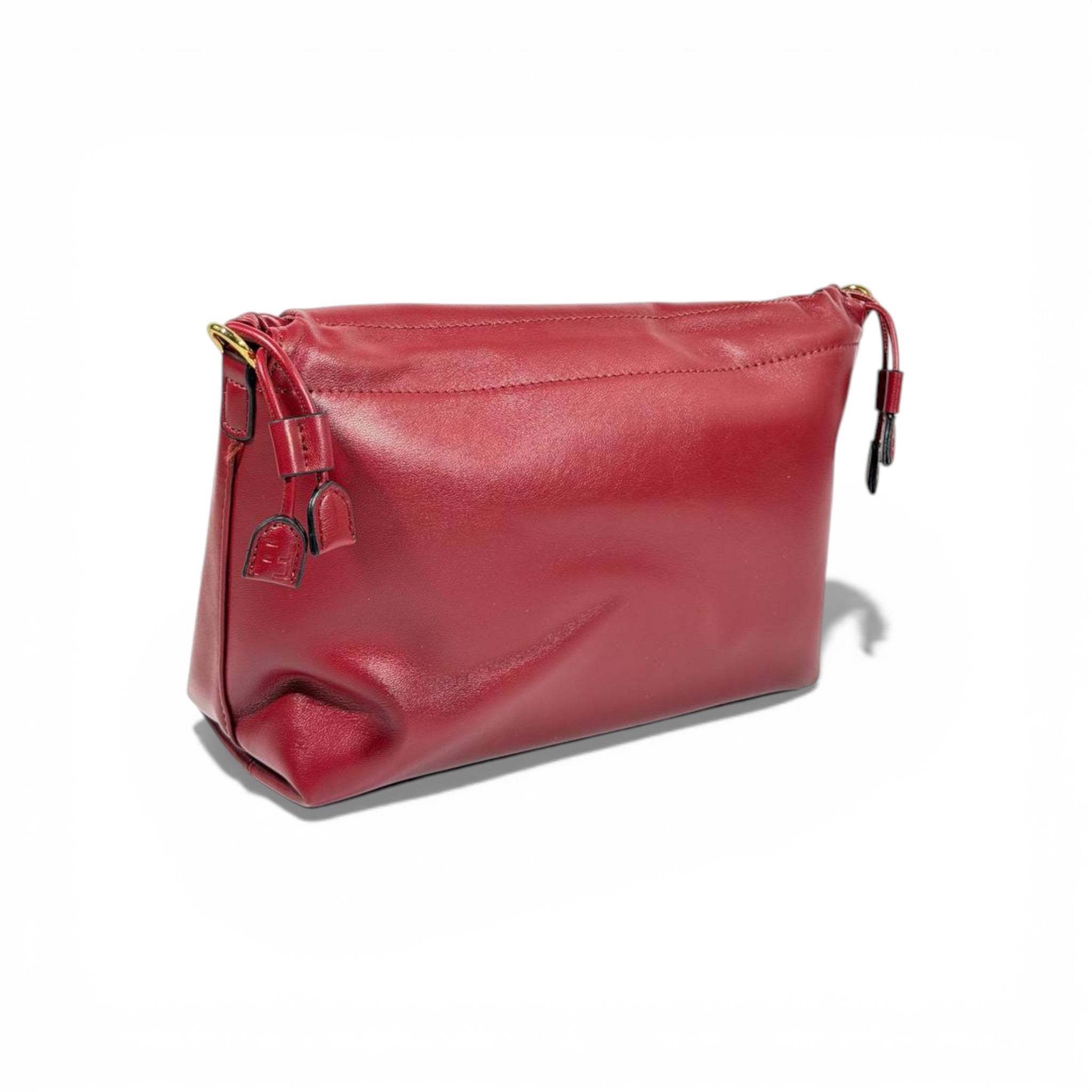 Fendi Leather Baguette Shoulder Bag – Burgundy Red ❤️✨