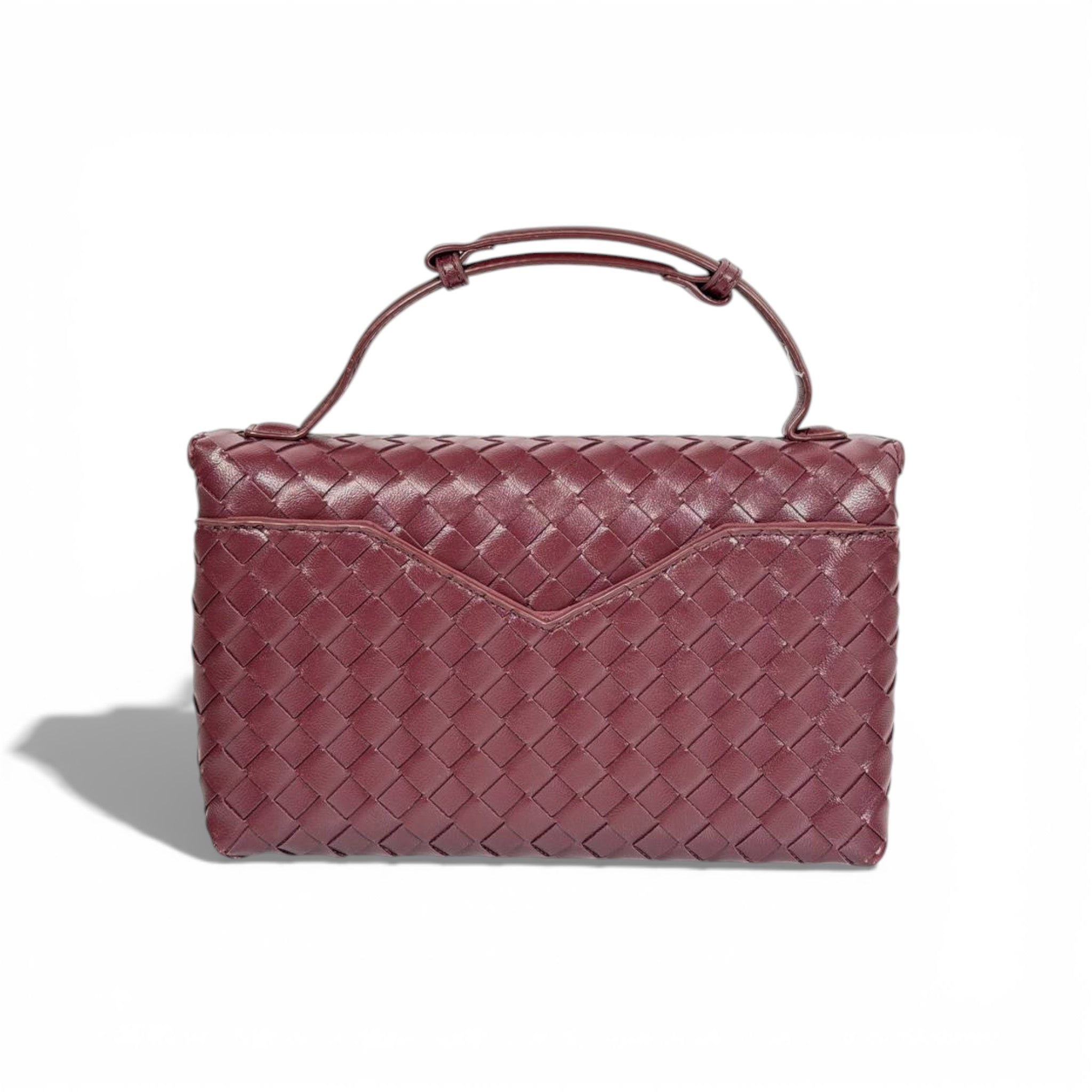 đ Bottega Veneta Intrecciato Leather Top-Handle Bag â Burgundy â¤ď¸âđĽ