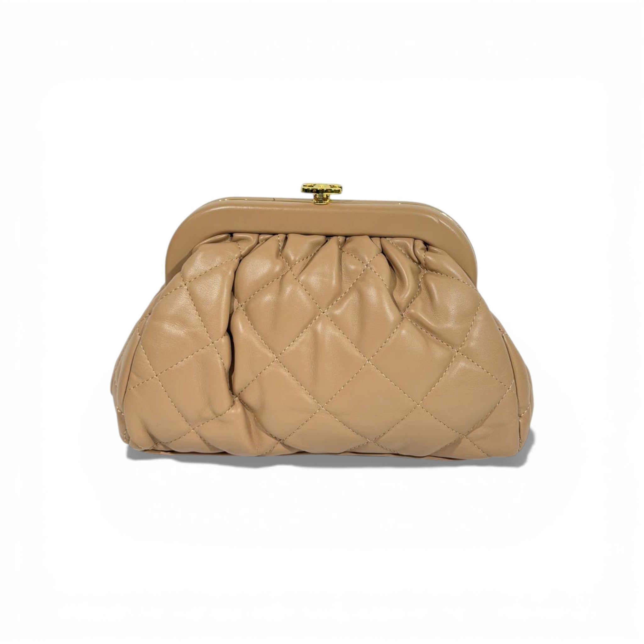 🤎 Chanel Quilted Beige Clutch | Classic Nude Luxury Evening Bag ✨👜