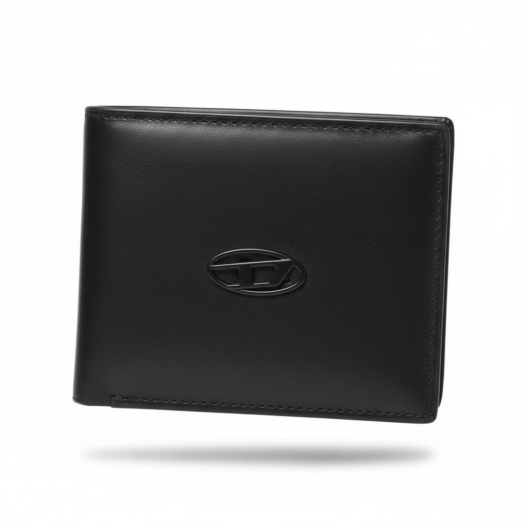 DIESEL Luxury Black Leather Wallet – Classic Minimal Design & Premium Smooth Finish 👝✨