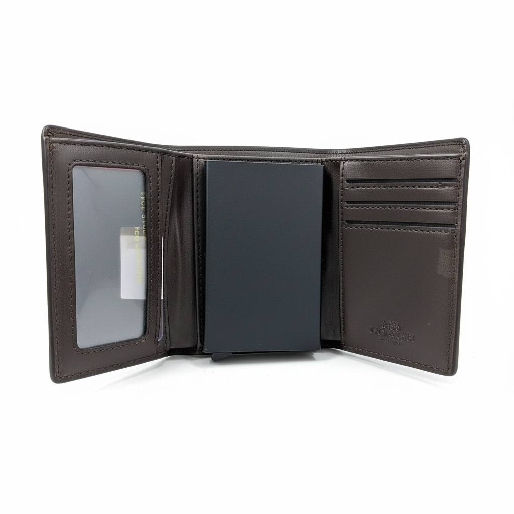 Coach-Inspired Brown Monogram Leather Wallet – Classic Luxury Bifold 👑🤎