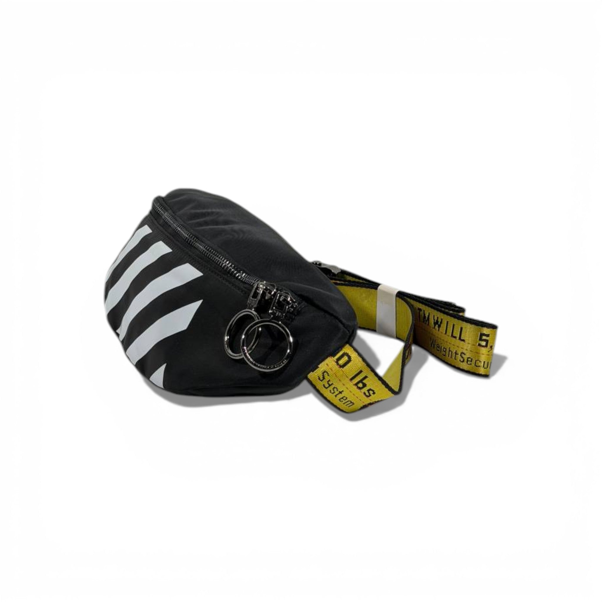 Off-White Black Diagonal Stripe Waist Bag 🖤⚡ Streetwear Icon 🔥✨