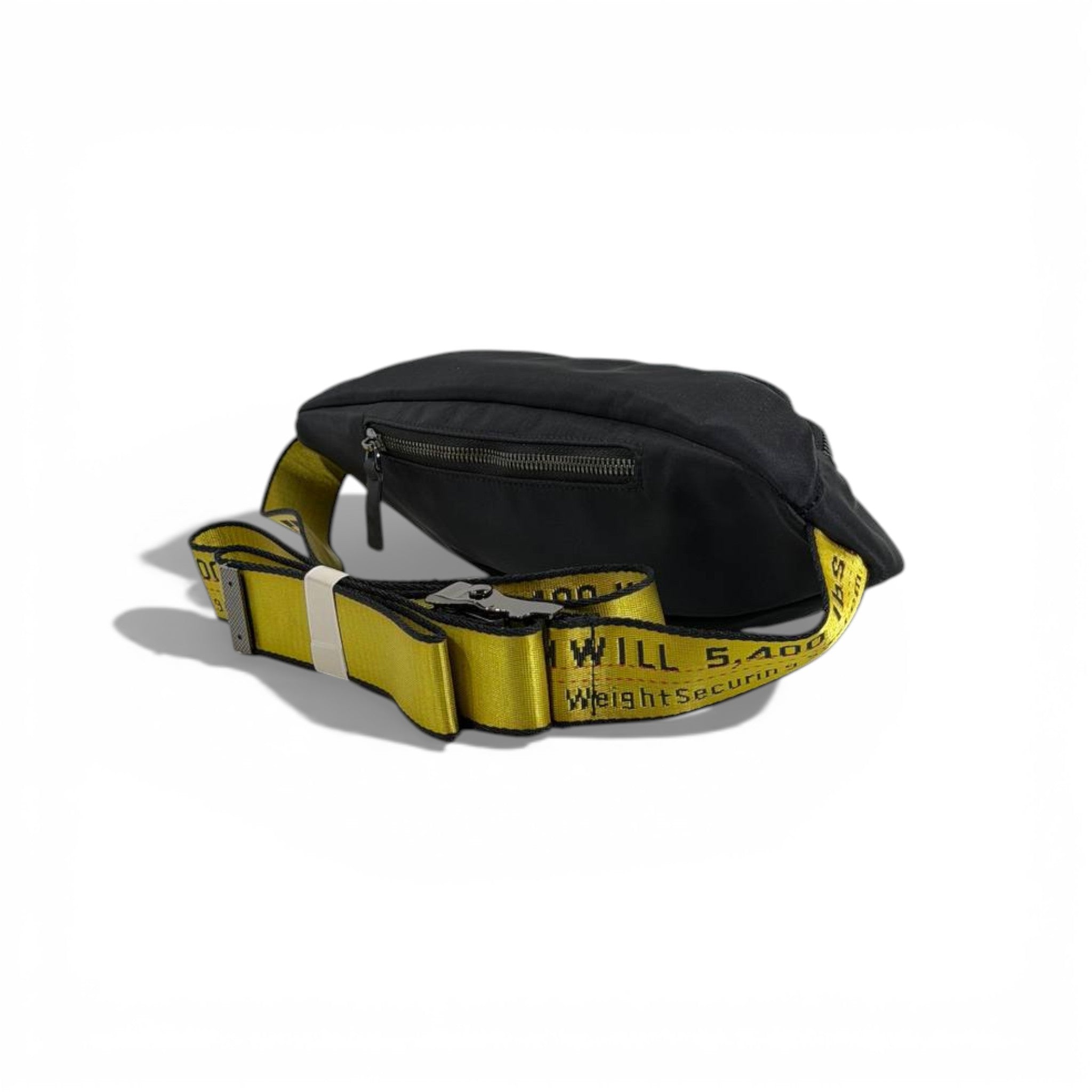 Off-White Black Diagonal Stripe Waist Bag 🖤⚡ Streetwear Icon 🔥✨