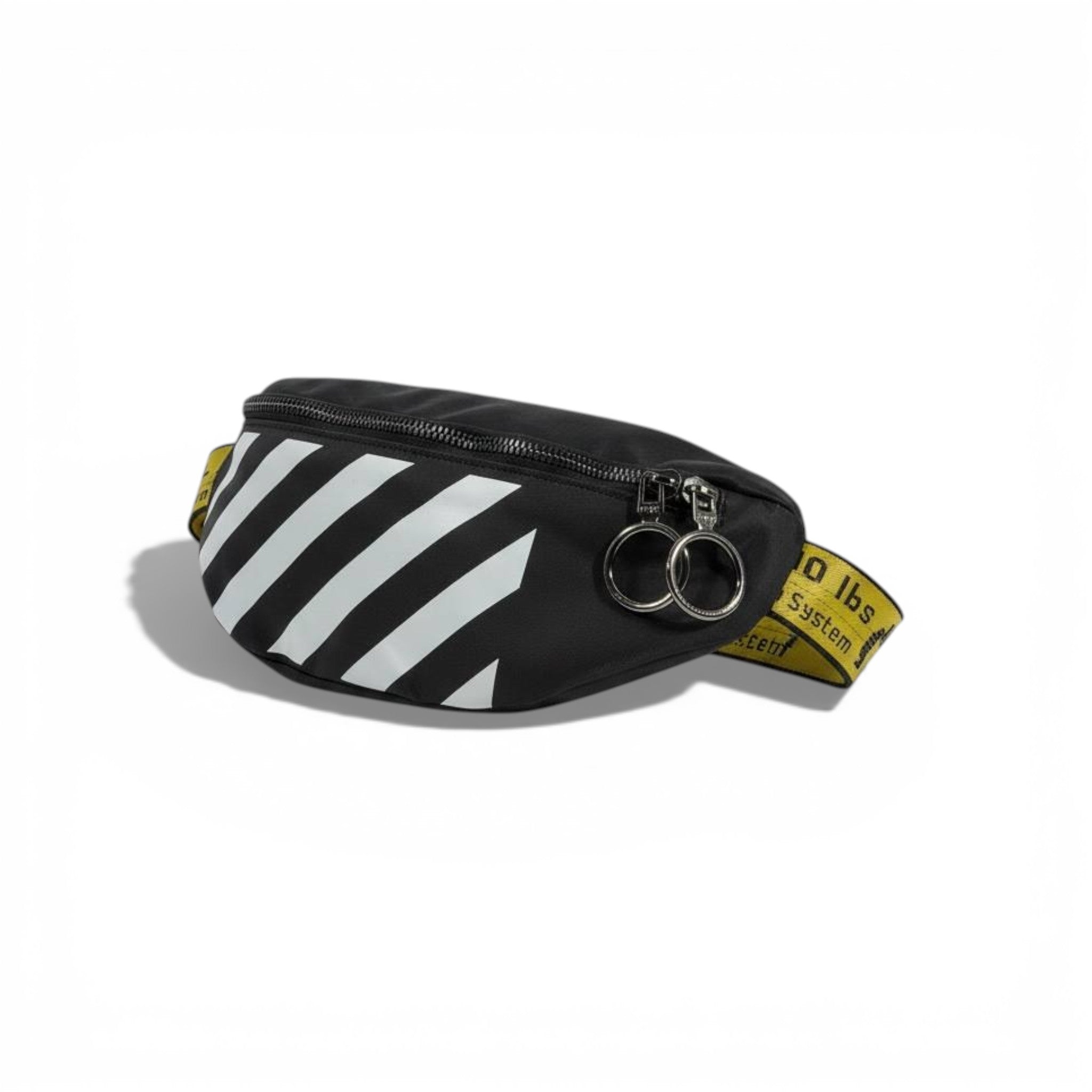 Off-White Black Diagonal Stripe Waist Bag 🖤⚡ Streetwear Icon 🔥✨