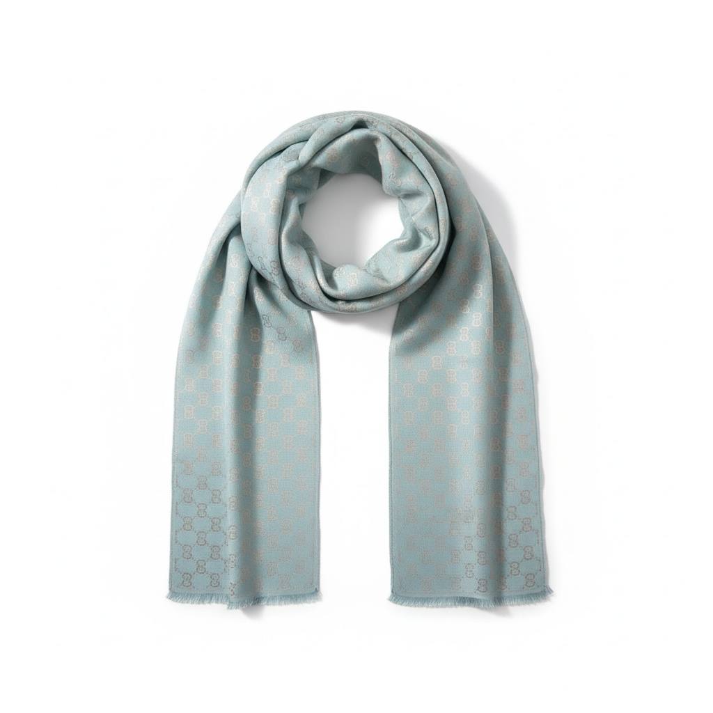🧣 Gucci Pastel GG Monogram Scarf – Soft Luxury Elegance 💎🌸