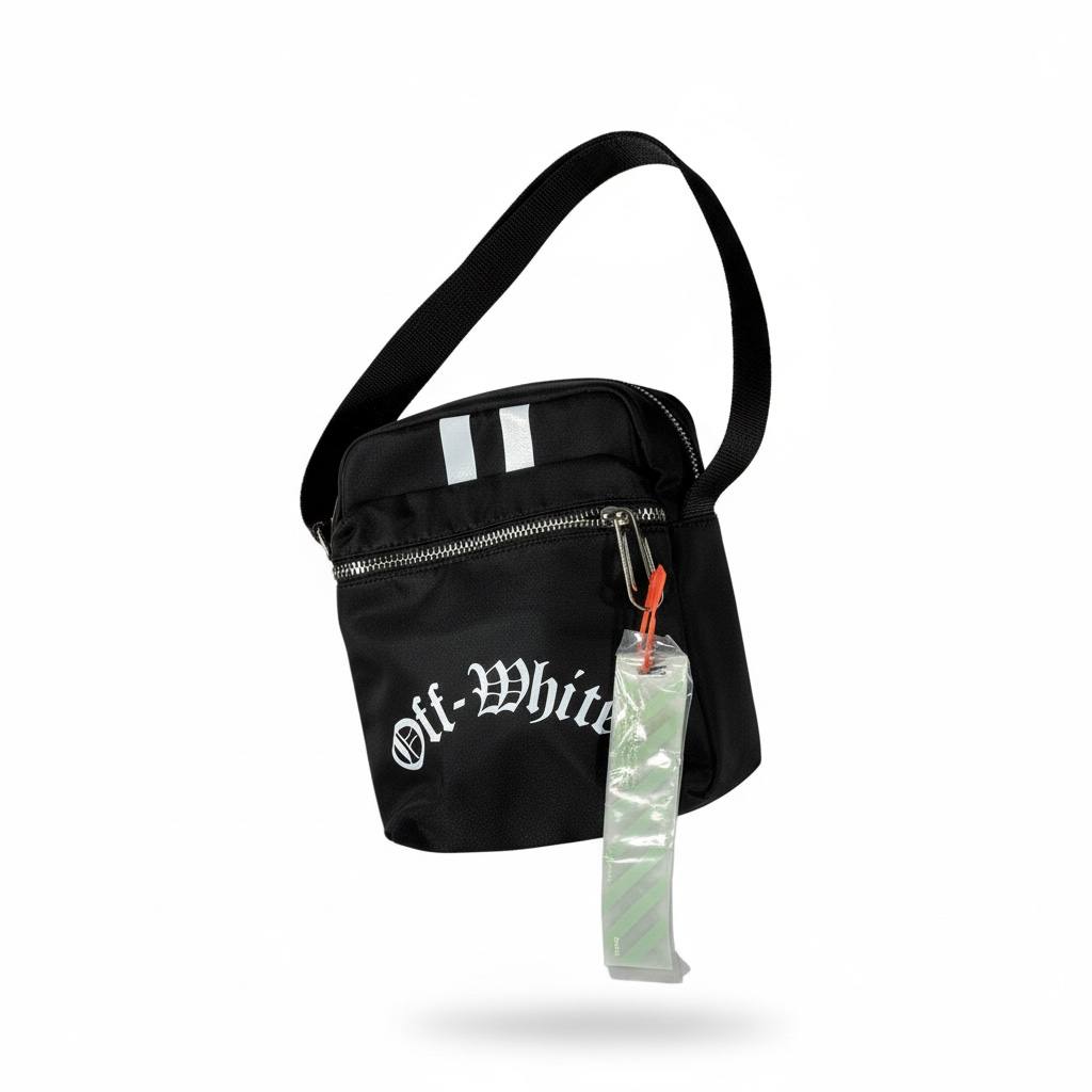 : 🖤 Off-White Logo Mini Crossbody Bag – Urban Black Edition 🔥