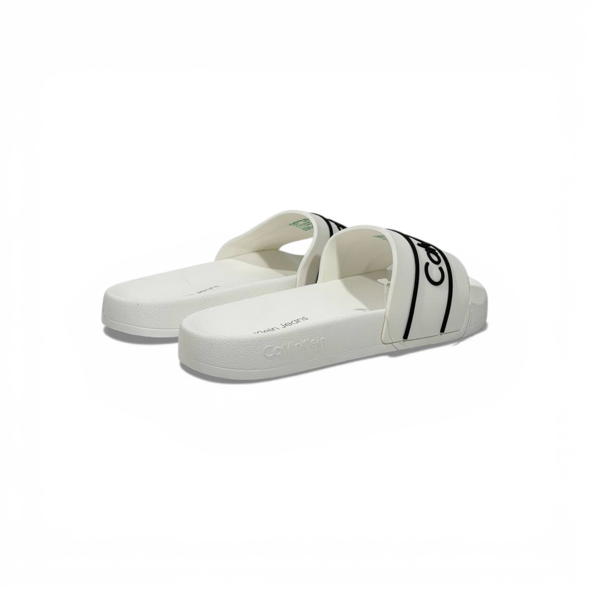 🤍 Calvin Klein Logo Slide Slippers – Classic White ✨