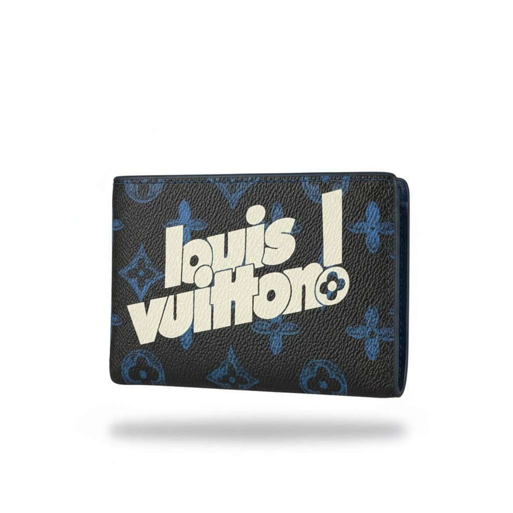 Louis Vuitton-Inspired Blue Monogram Logo Wallet – Bold Street Luxury Edition 💙