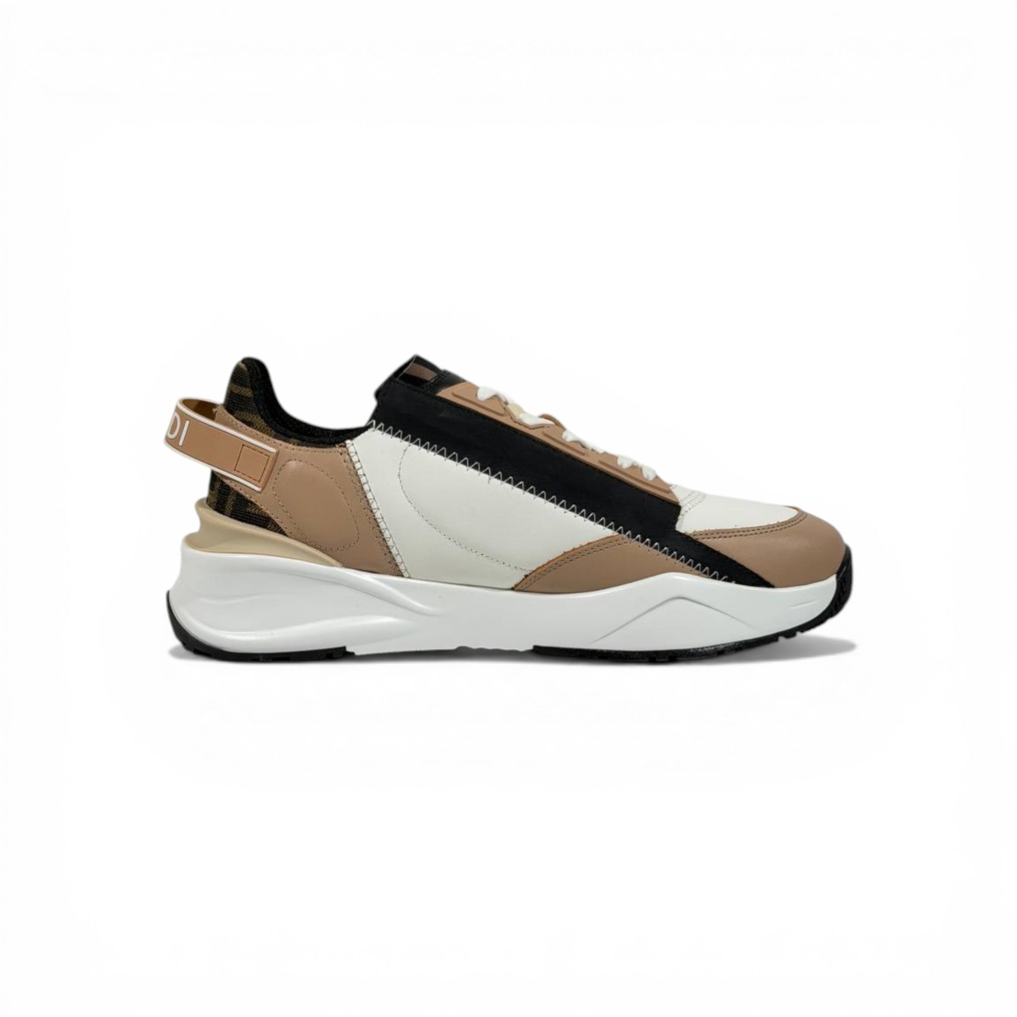 Fendi Flow Sneakers – Beige & Black Luxury Runner 🤍🖤