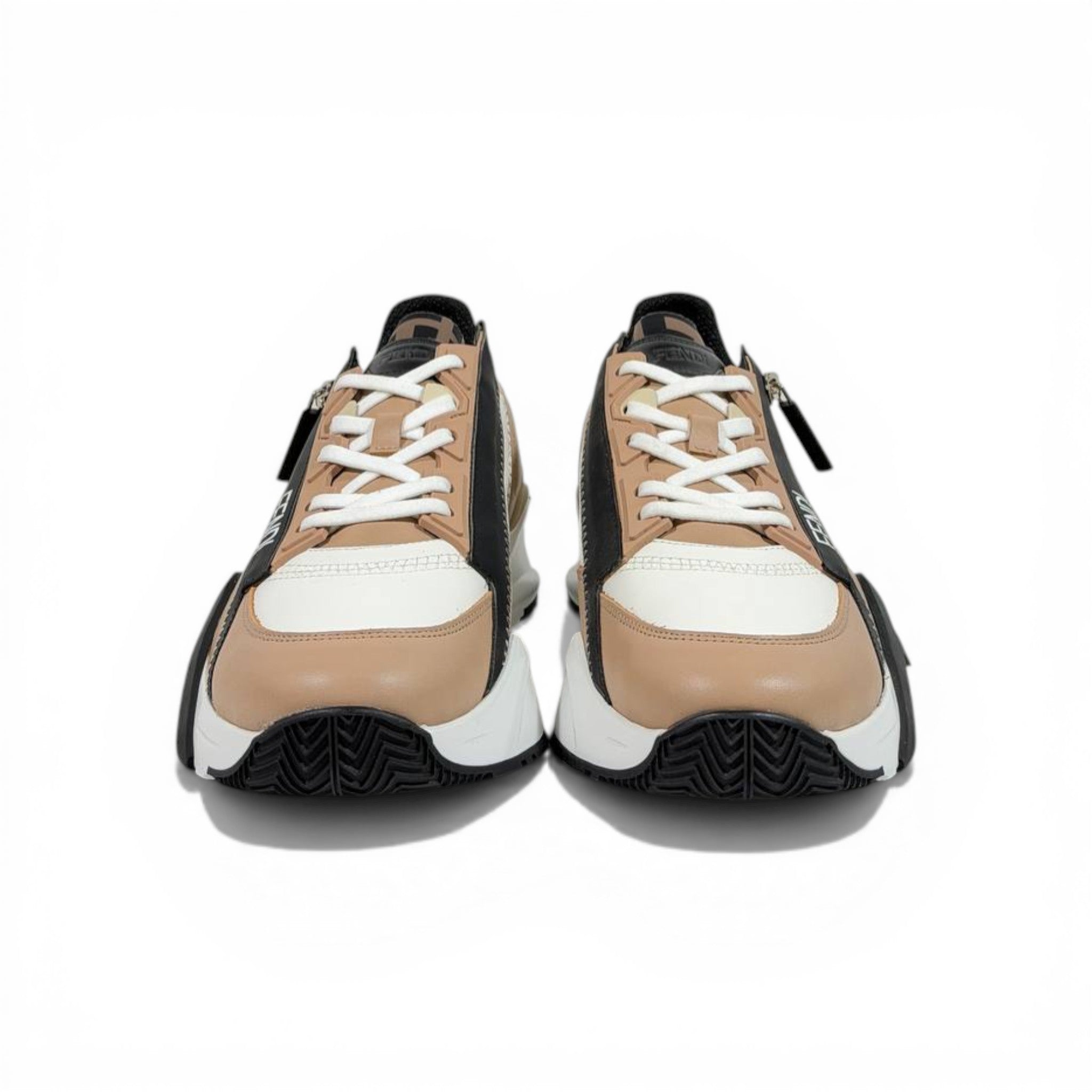 Fendi Flow Sneakers – Beige & Black Luxury Runner 🤍🖤