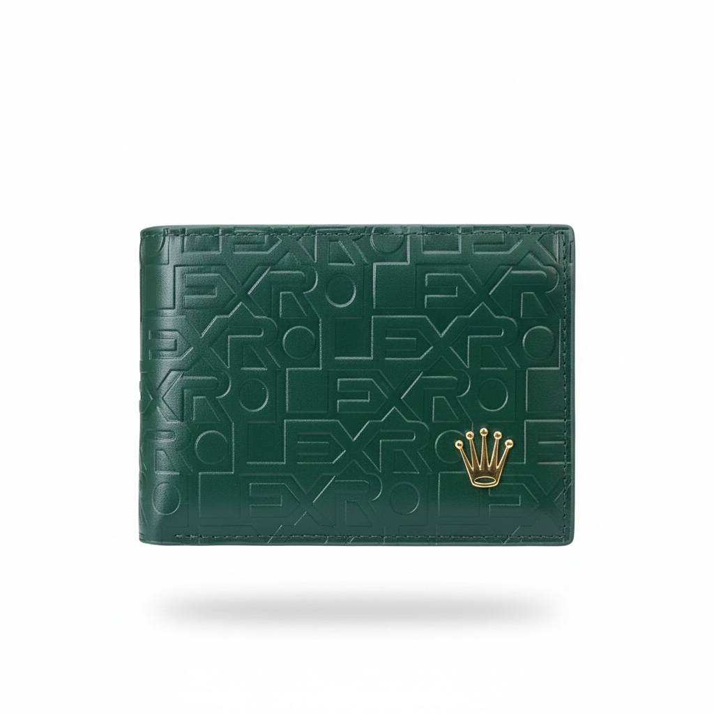 ROLEX Embossed Green Wallet 💚👑 | Luxury Statement Bifold