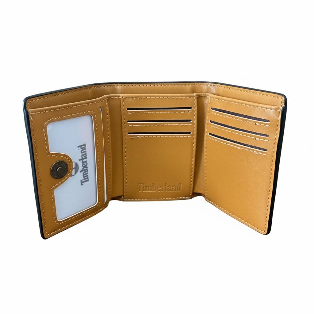 TIMBERLAND Leather Trifold Wallet 🖤🤎🌲 | Rugged Style & Everyday Function
