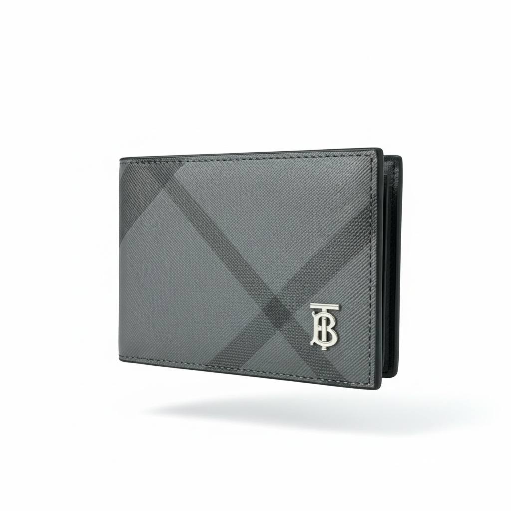 BURBERRY Check Grey Wallet 🩶✨ | Modern Luxury Bifold Essential