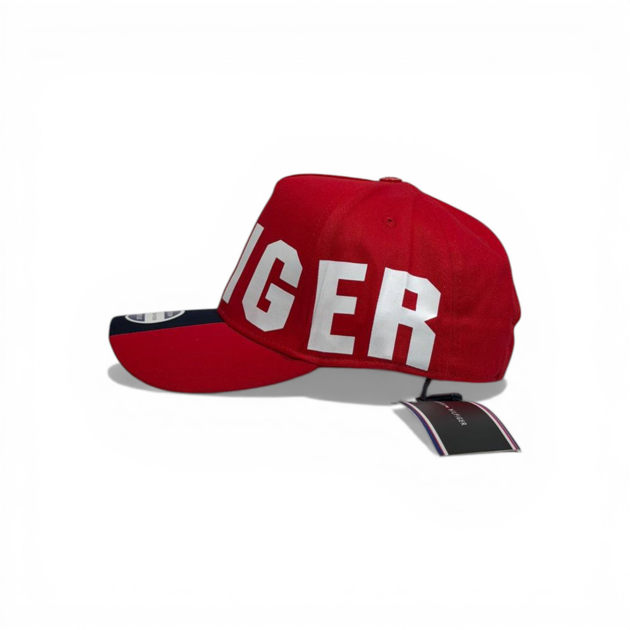 🧢 TOMMY HILFIGER Bold Logo Cap – Red Statement Edition