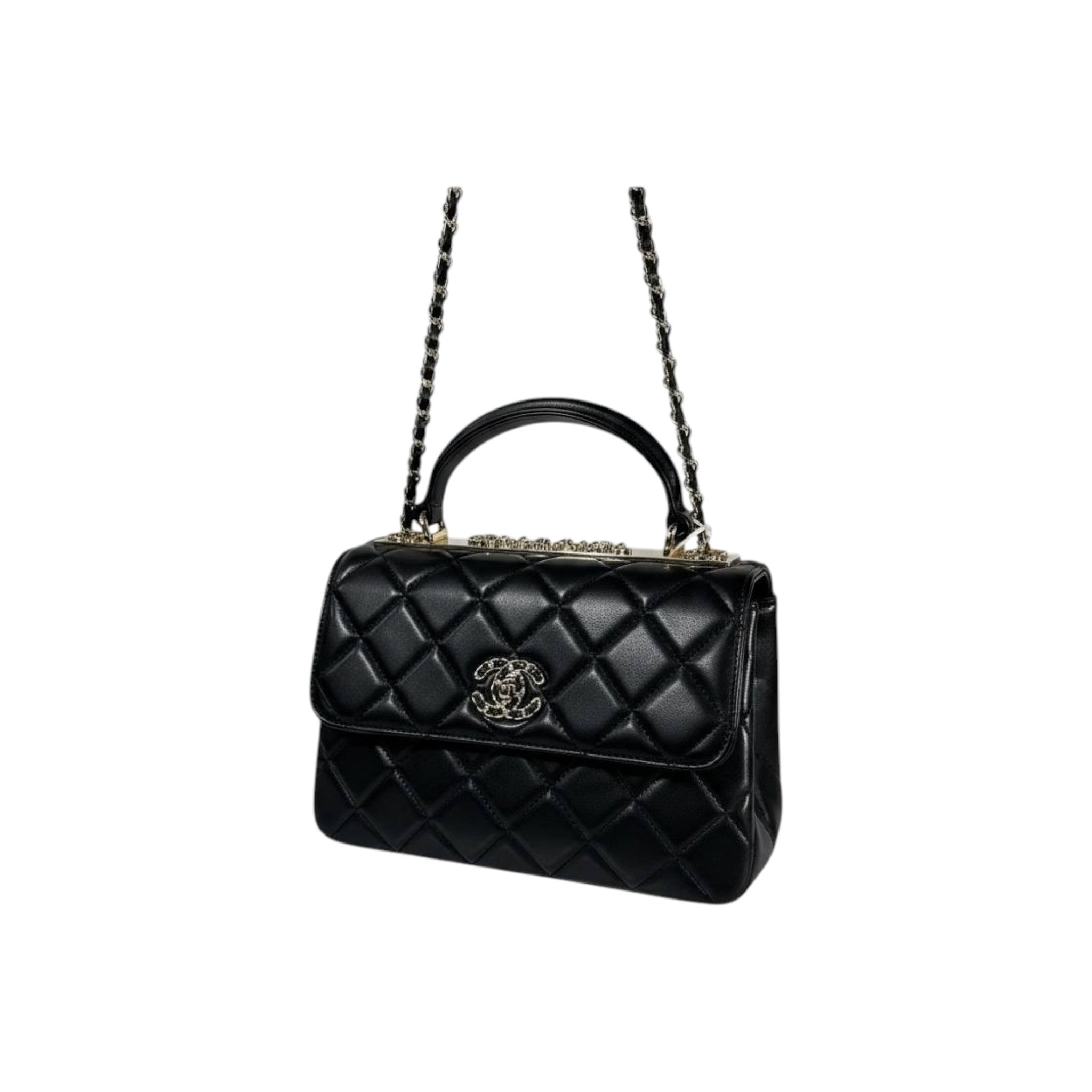 Chanel Quilted Top Handle Mini Bag – Black with Gold Hardware 🖤✨