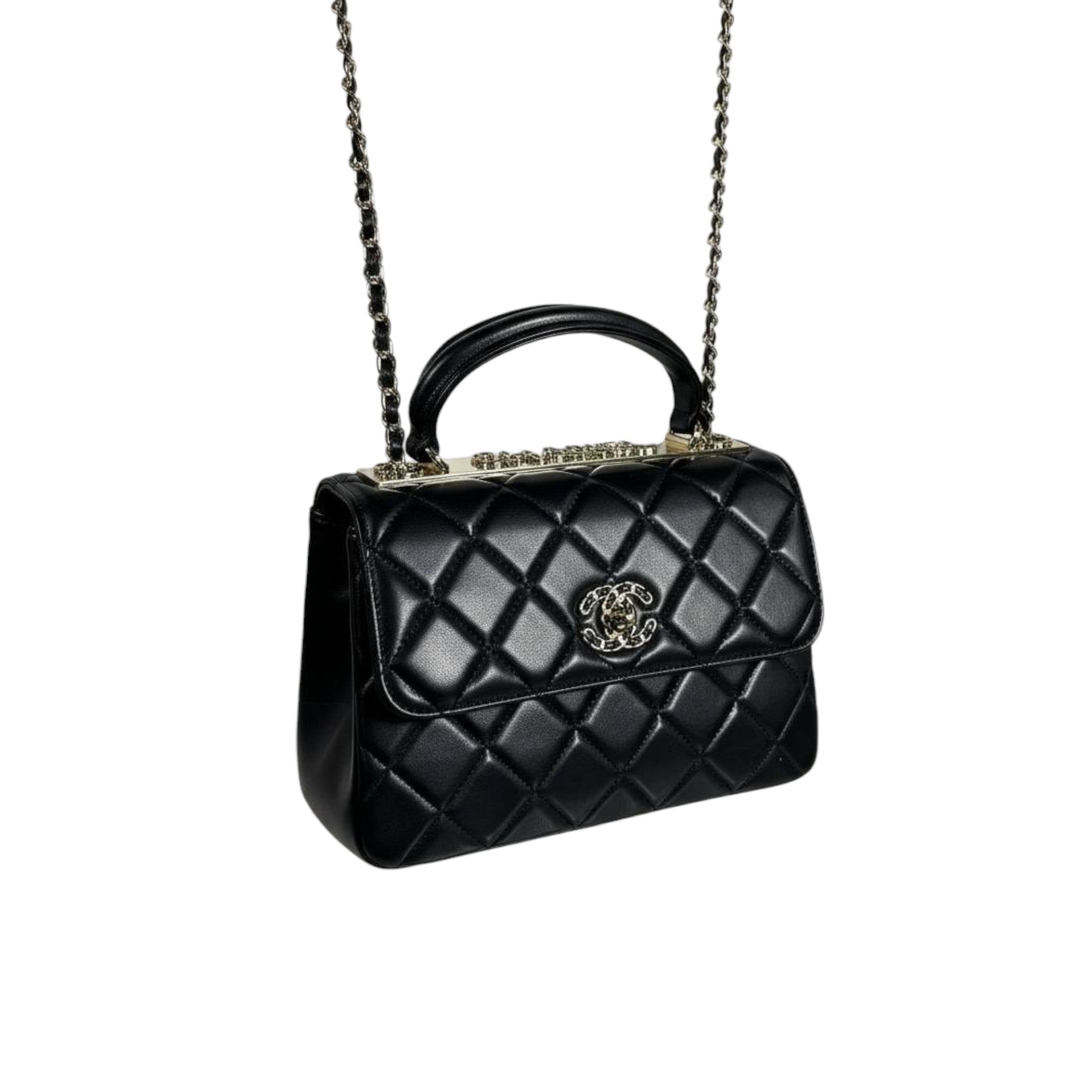 Chanel Quilted Top Handle Mini Bag – Black with Gold Hardware 🖤✨