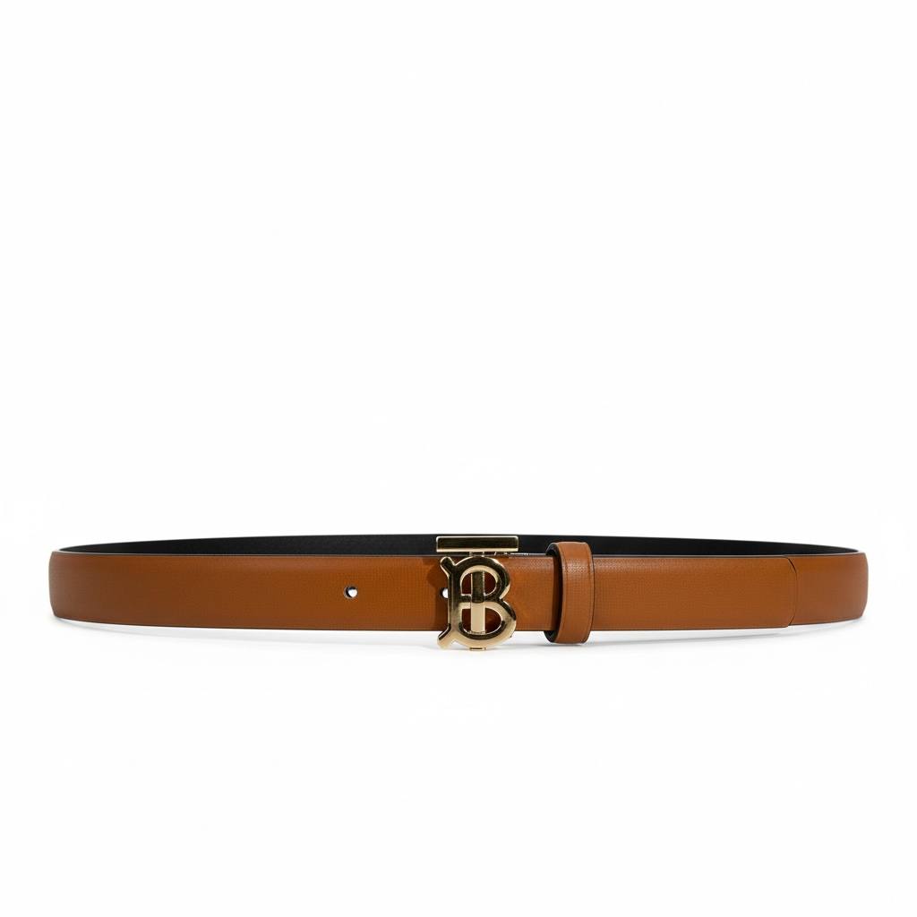 🤎✨ Burberry B Buckle Leather Belt Brown 120cm 💛