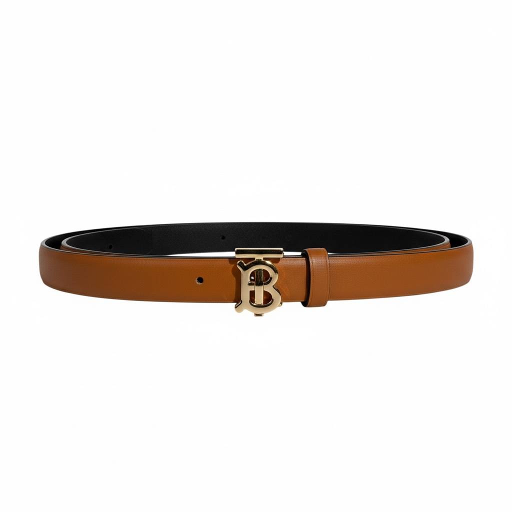 🤎✨ Burberry B Buckle Leather Belt Brown 120cm 💛