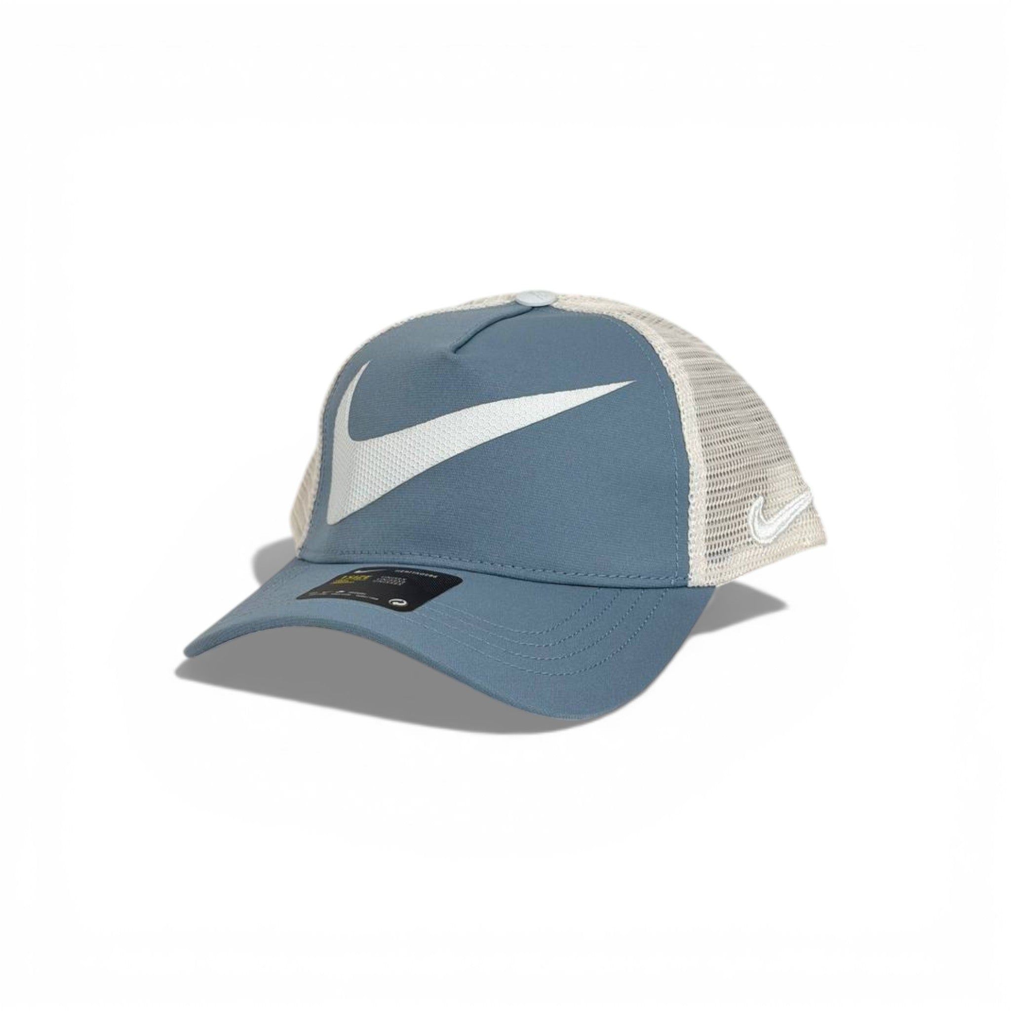 🧢 Nike Swoosh Dusty Blue Trucker Baseball Cap 💙🤍