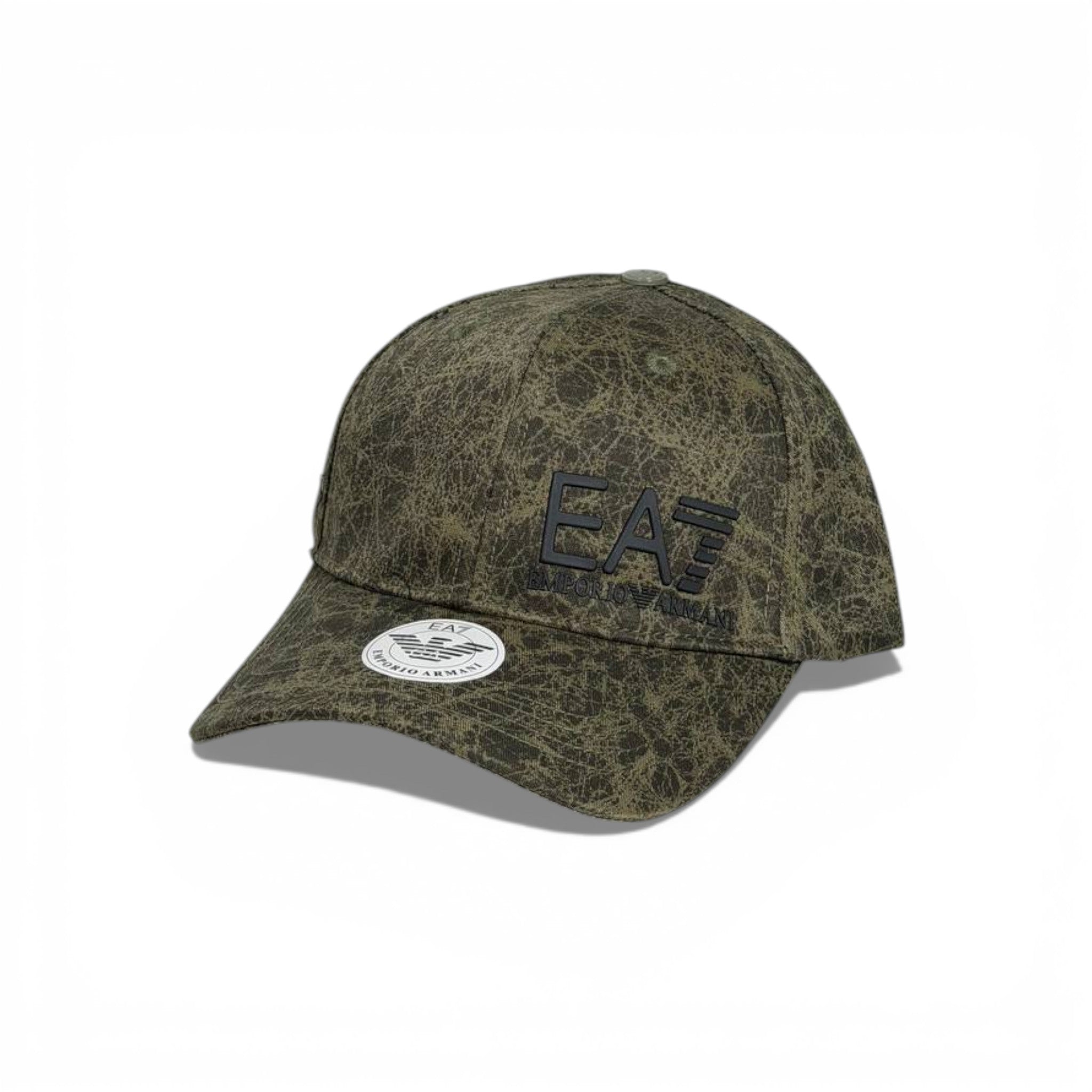 🟢🔥 EA7-Style Textured Camo Baseball Cap 🧢✨