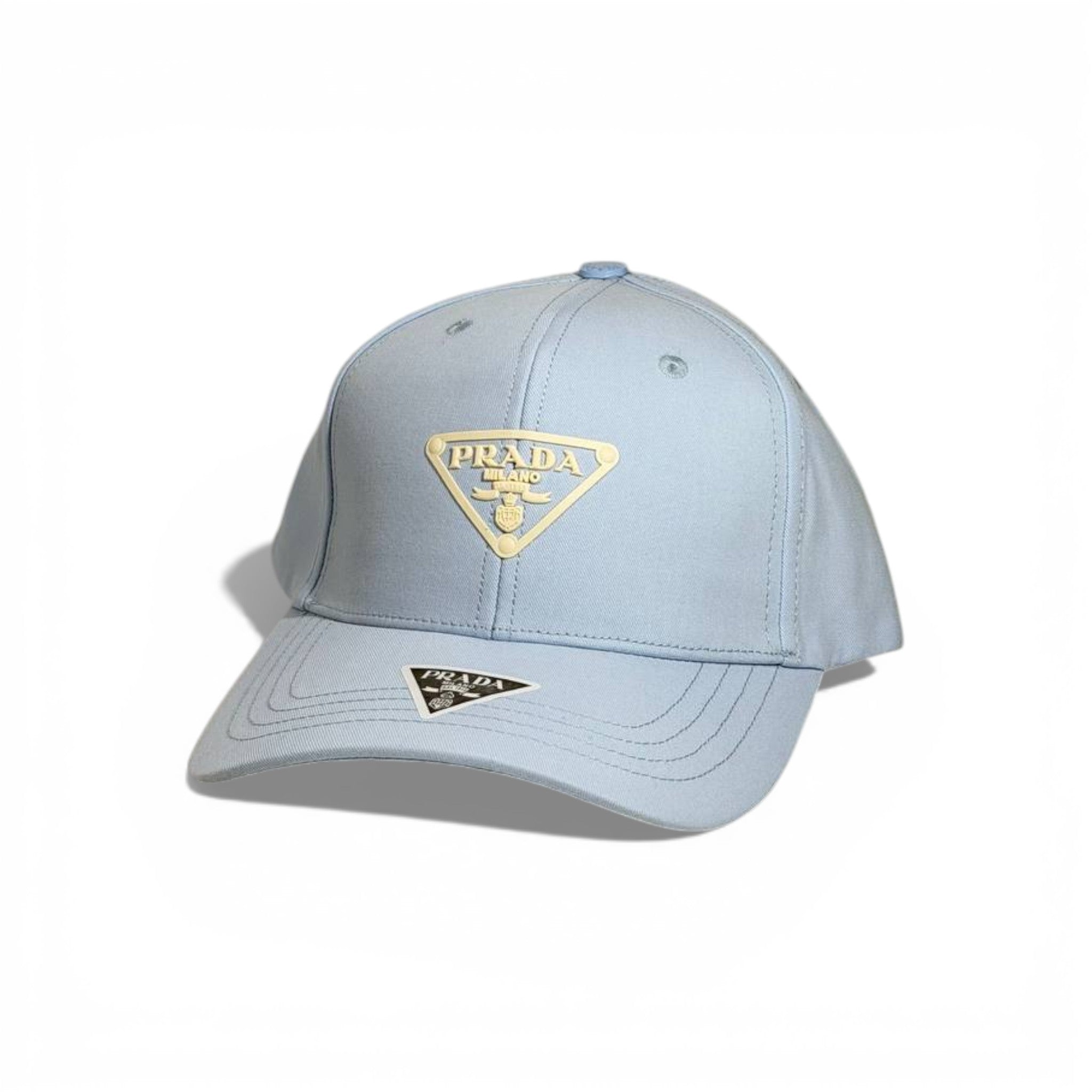 💎 Prada Light Blue Cap with Iconic Triangle Logo 🧢✨