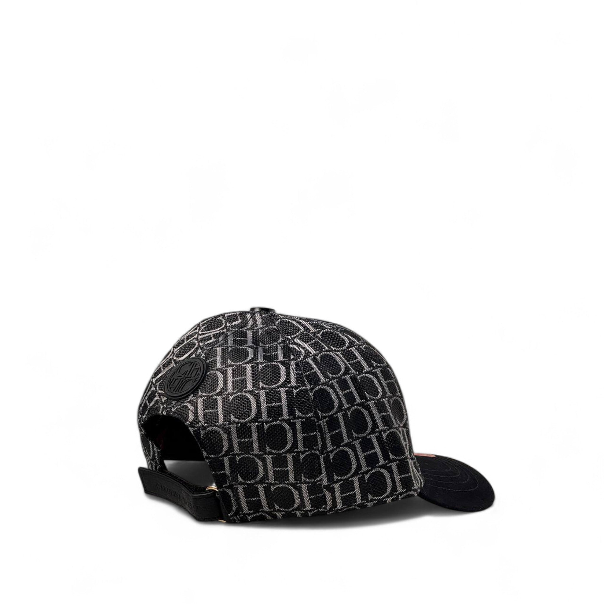 🖤 Carolina Herrera CH Logo Monogram Cap – Black & Grey Edition 🧢