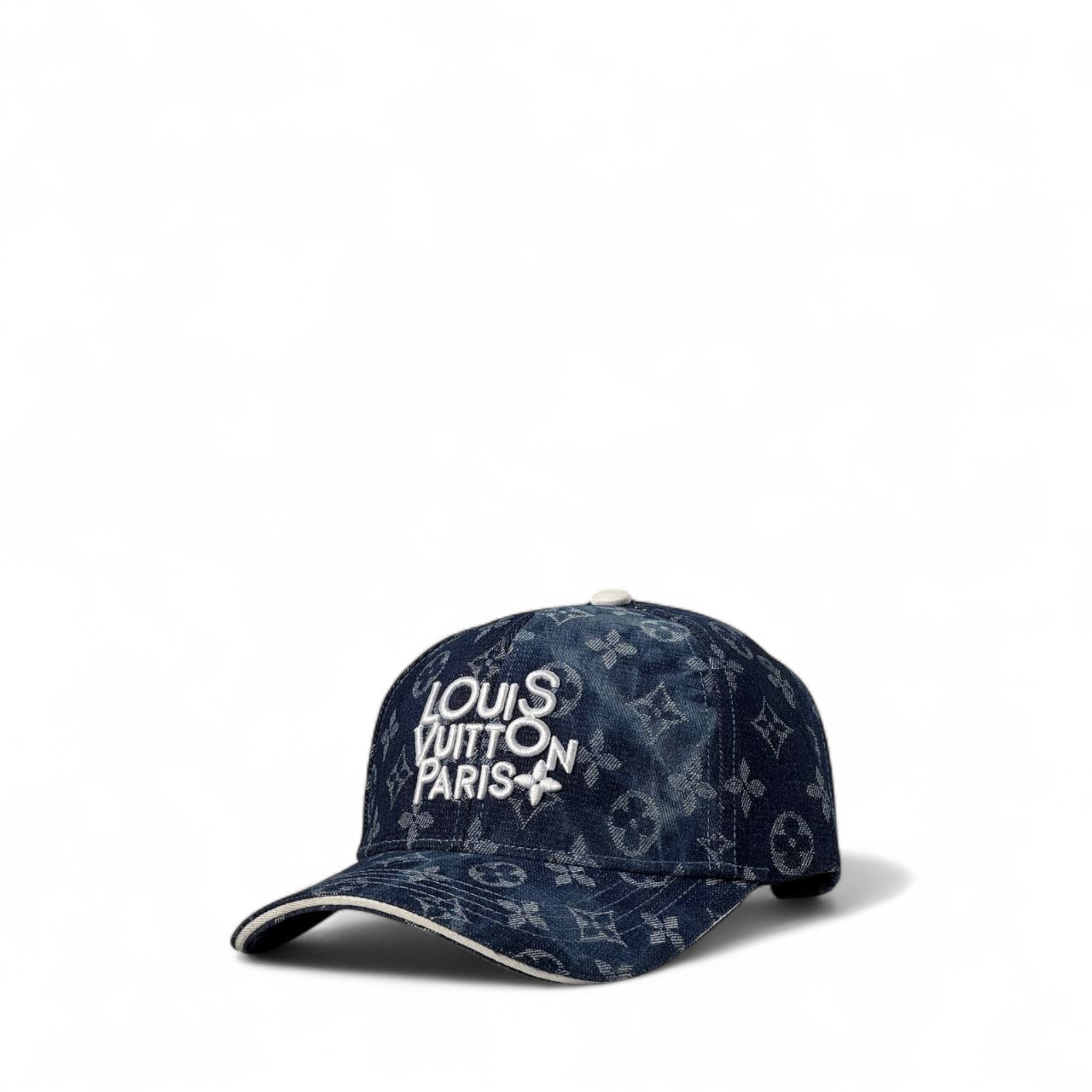 🧢 Louis Vuitton Denim Monogram Cap – Paris Edition in Indigo Blue 💙