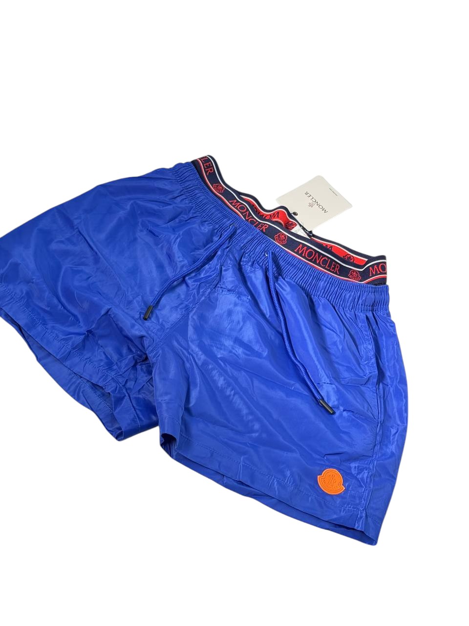💙 Moncler Royal Blue Swim Shorts – Signature Waistband Edition
