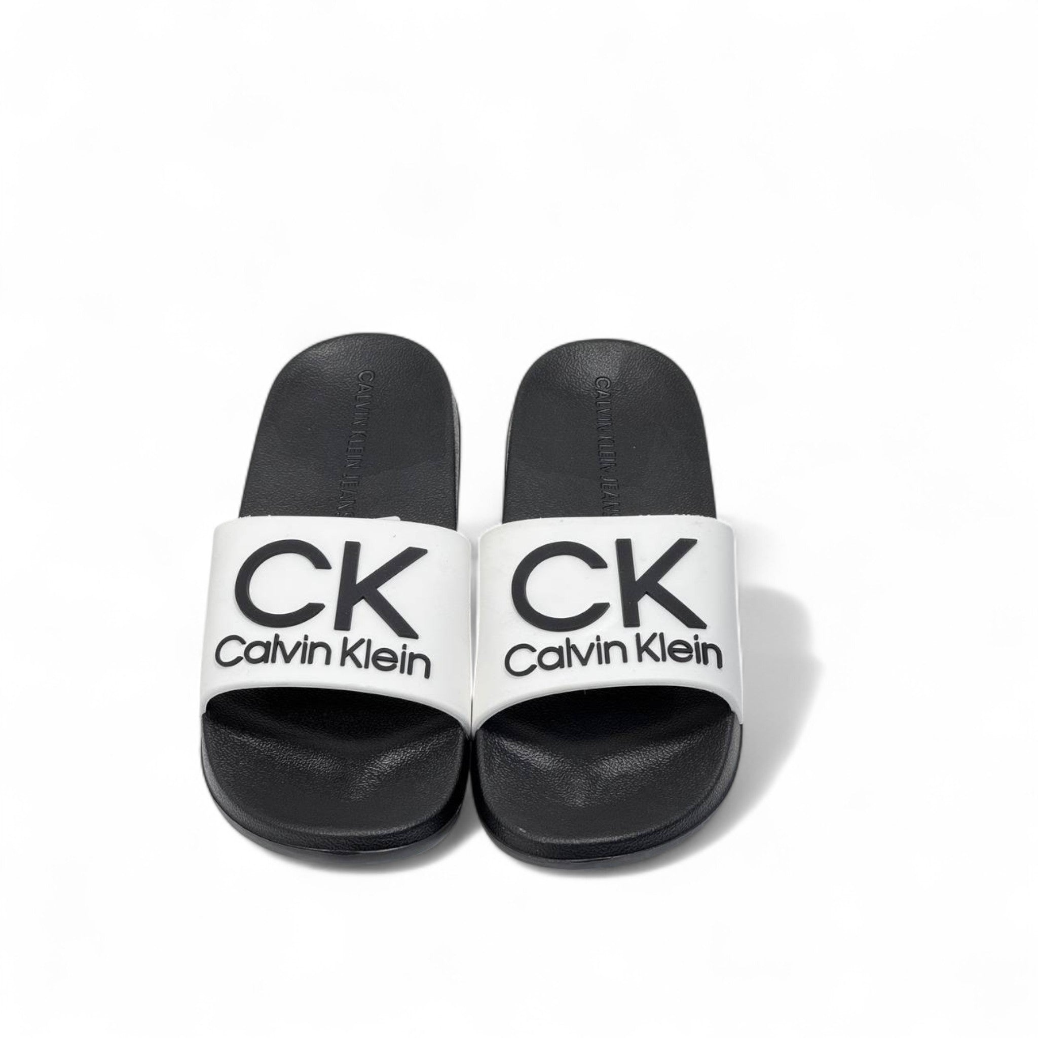 Calvin Klein CK Logo Slides – Black & White 🖤🤍