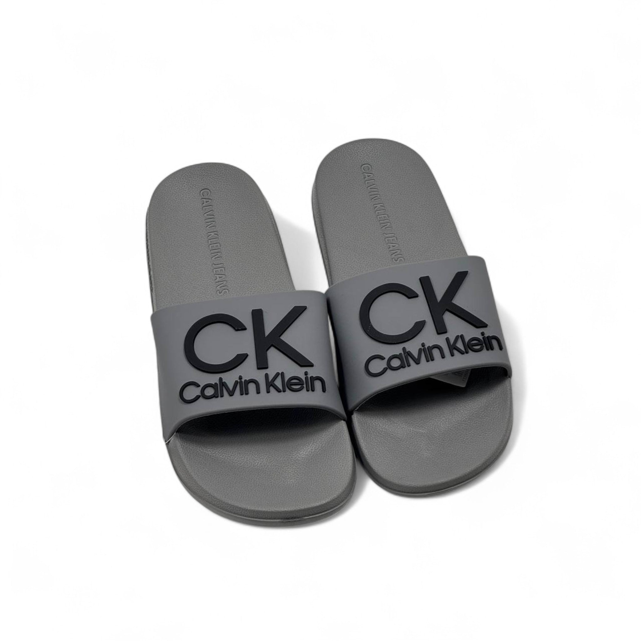 Calvin Klein CK Slides – Matte Grey Monochrome 🩶🖤