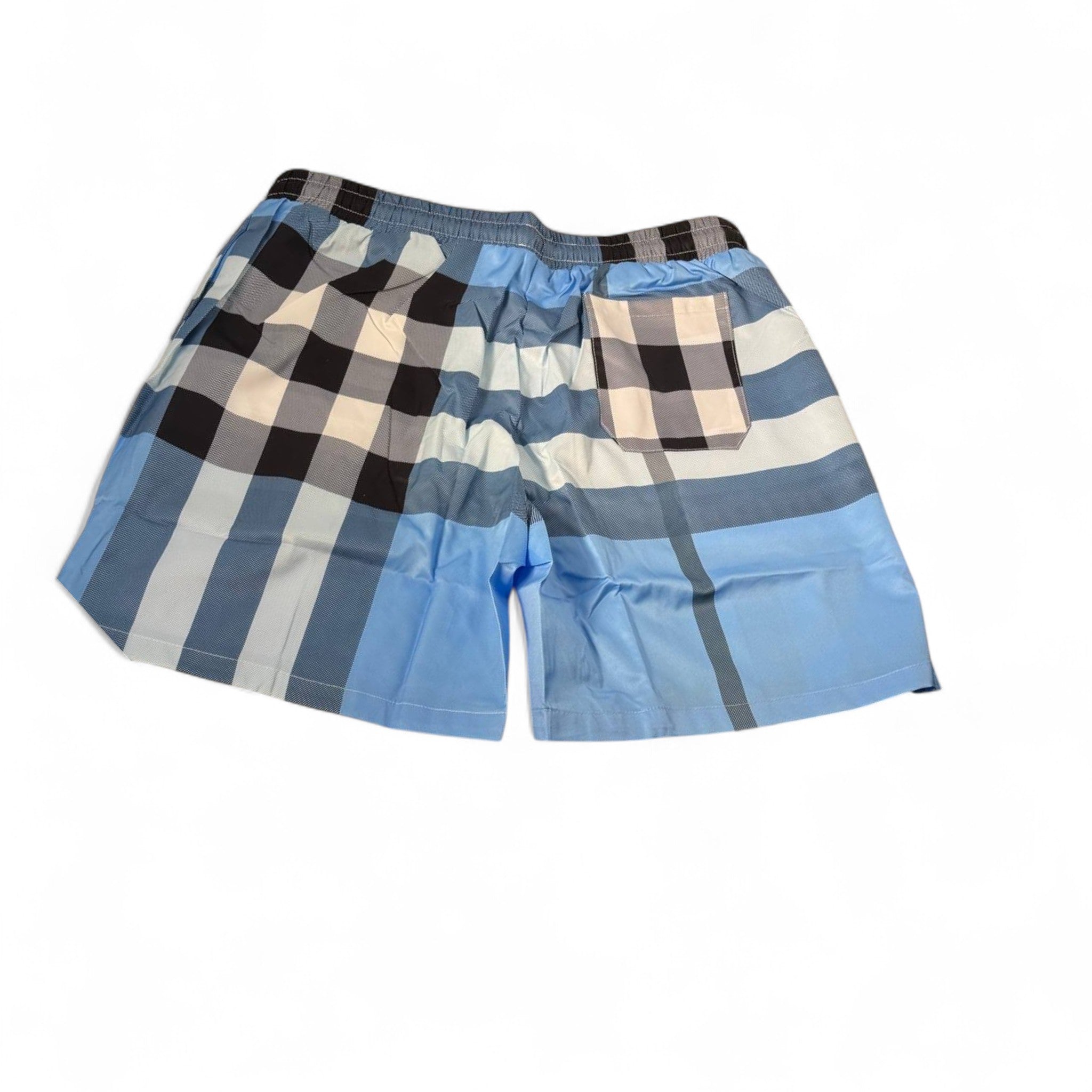 💎 Burberry-Style Blue Checkered Swim Shorts – Summer Elegance 🩳🌊