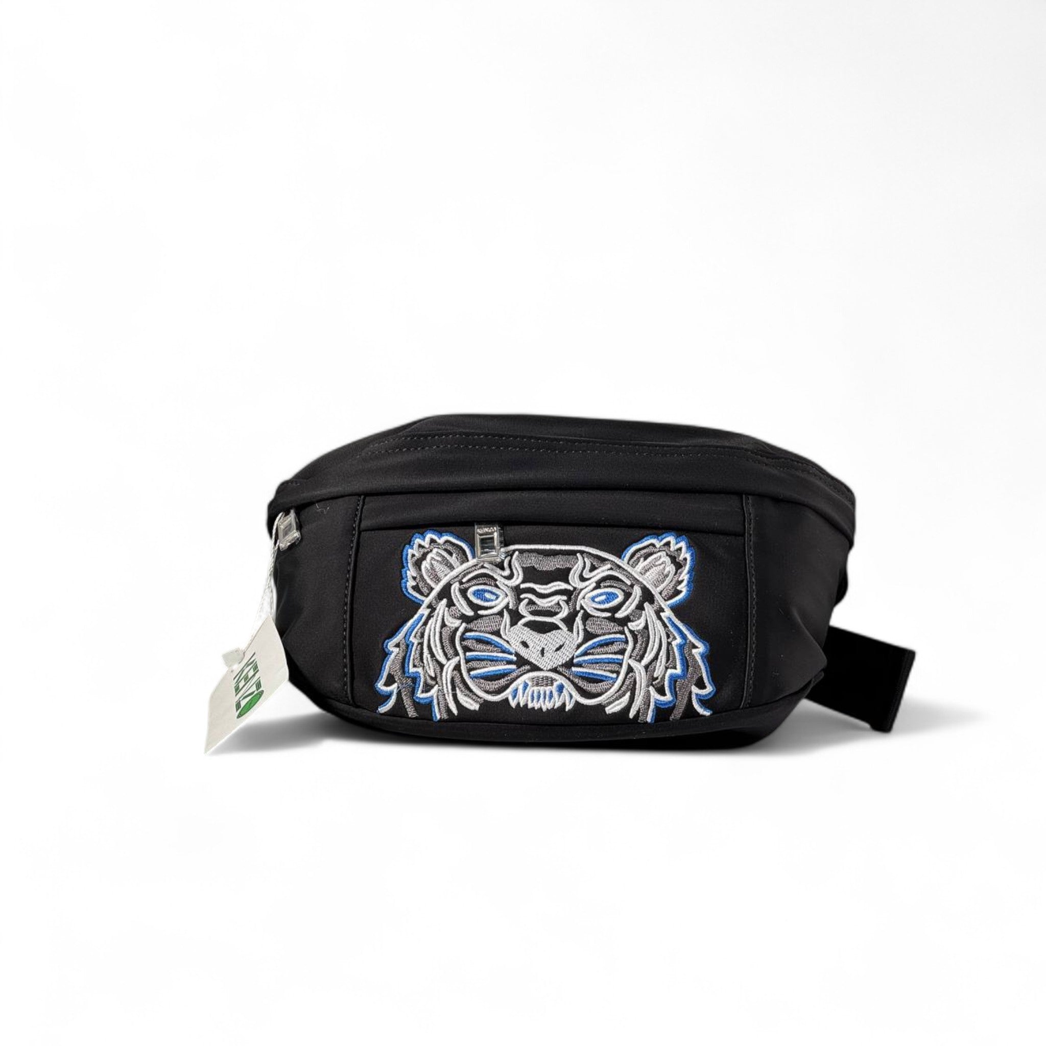๐ต Kenzo Tiger Belt Bag โ Black with Blue & Grey Embroidery ๐ฏ๐ผ