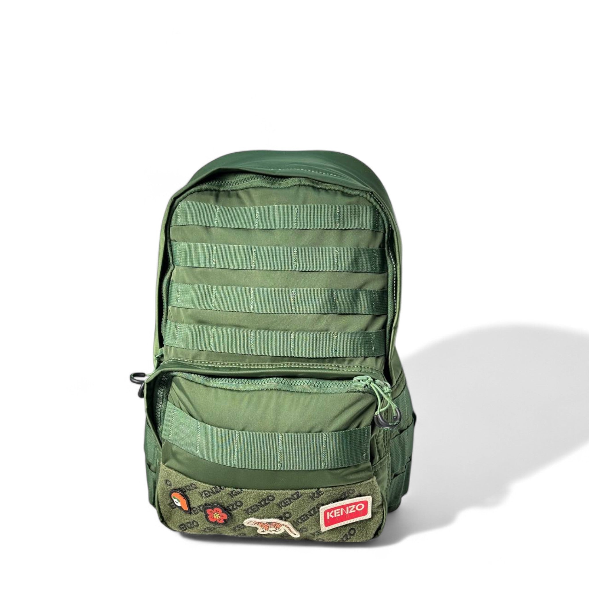 Kenzo Tactical Green Backpack – Embroidered Patch Edition 🪖🧵🌿