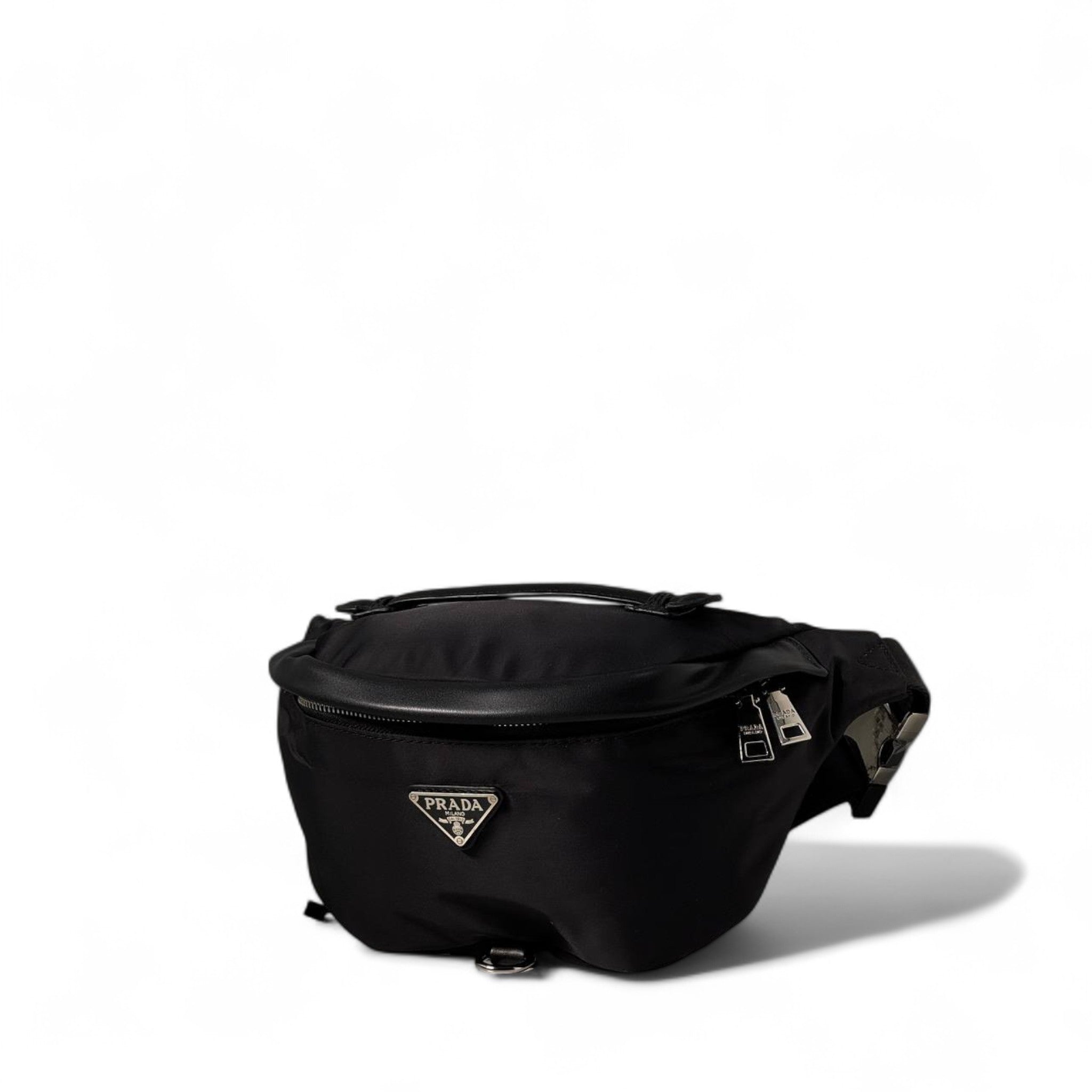 🖤 Prada Black Nylon Belt Bag – Iconic Triangle Logo Edition 🎒💎