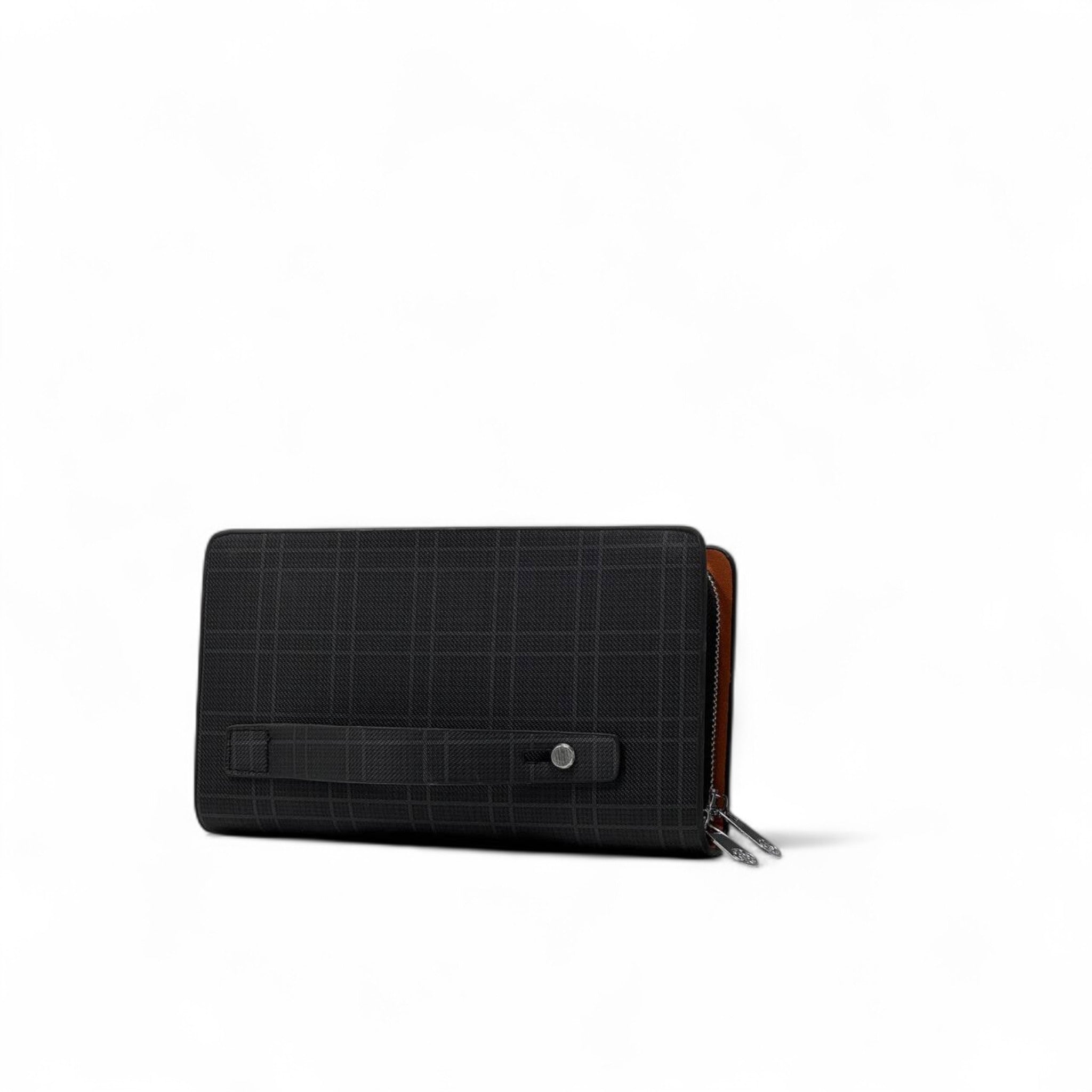 🖤 Montblanc Grid Pattern Clutch Wallet – Sleek & Structured Luxury