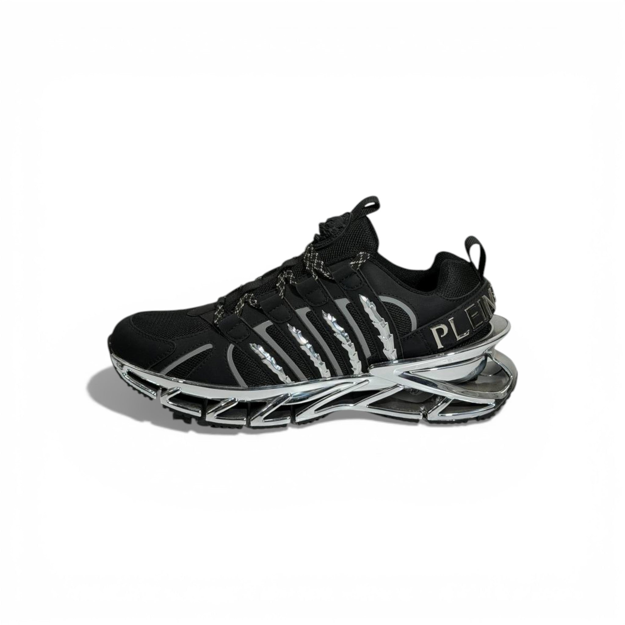 ⚡🖤 Philipp Plein Black Chrome Blade Sneakers – Ultimate Statement Luxury 👟🔥