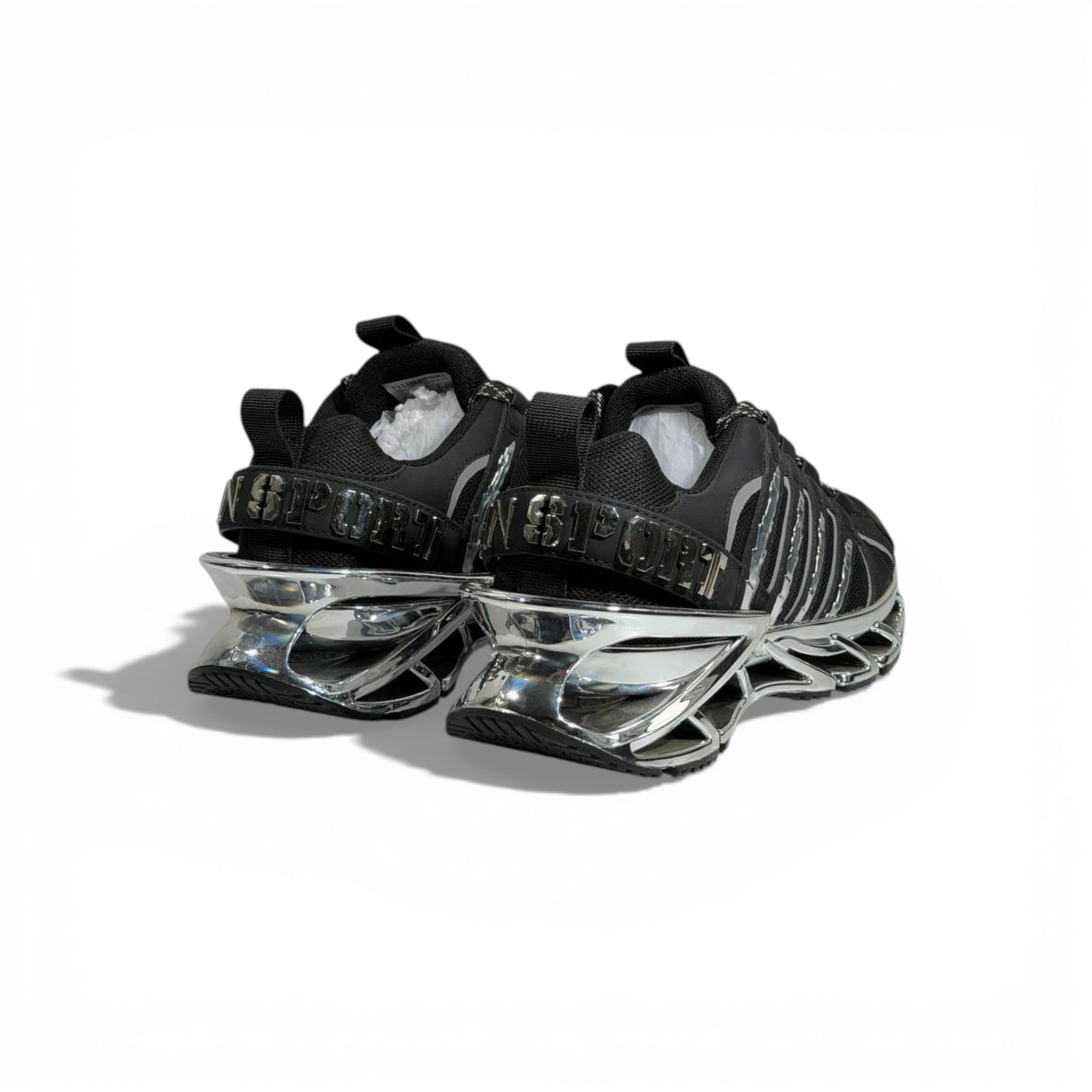 ⚡🖤 Philipp Plein Black Chrome Blade Sneakers – Ultimate Statement Luxury 👟🔥