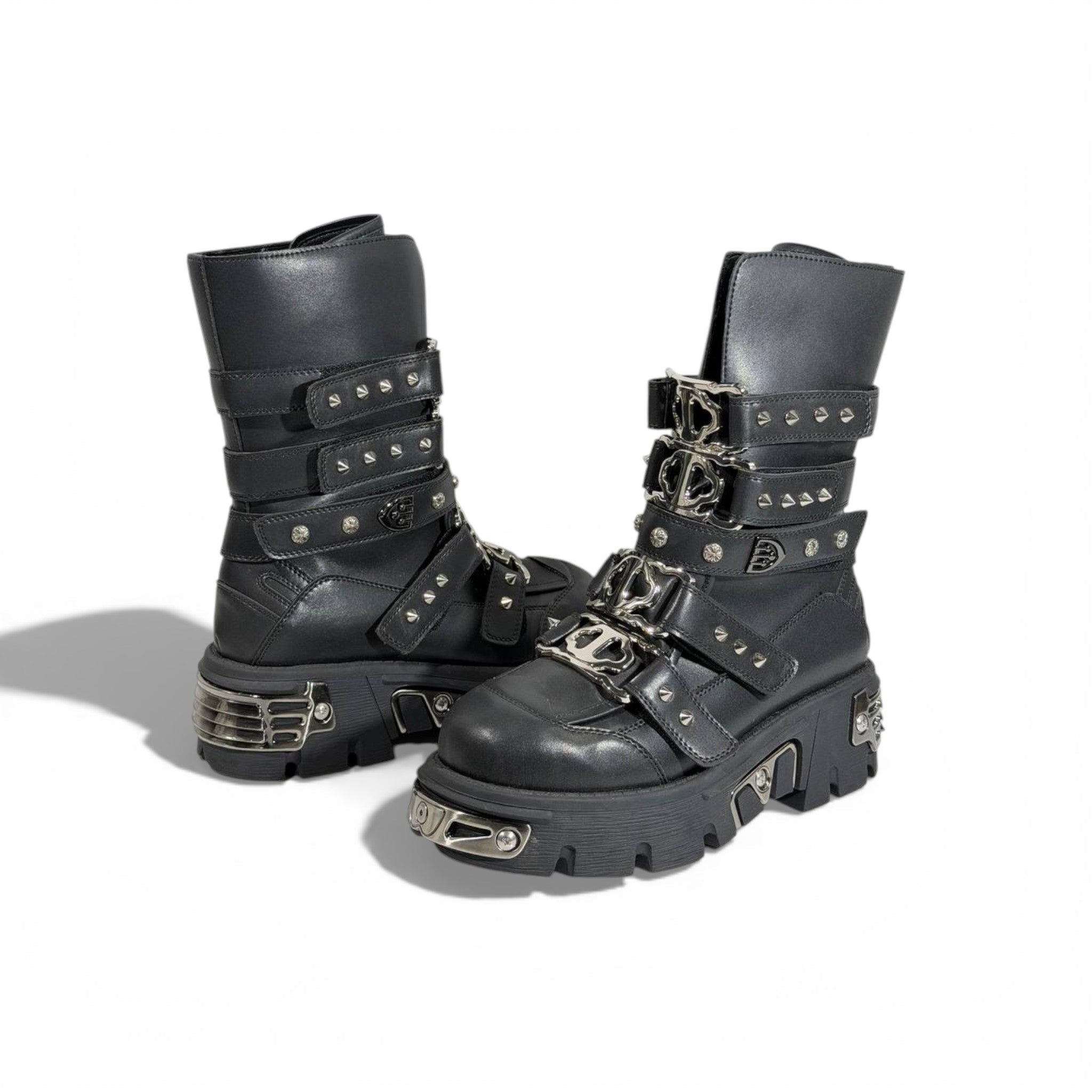 🖤🔥 NEW ROCK Studded Platform Combat Boots
