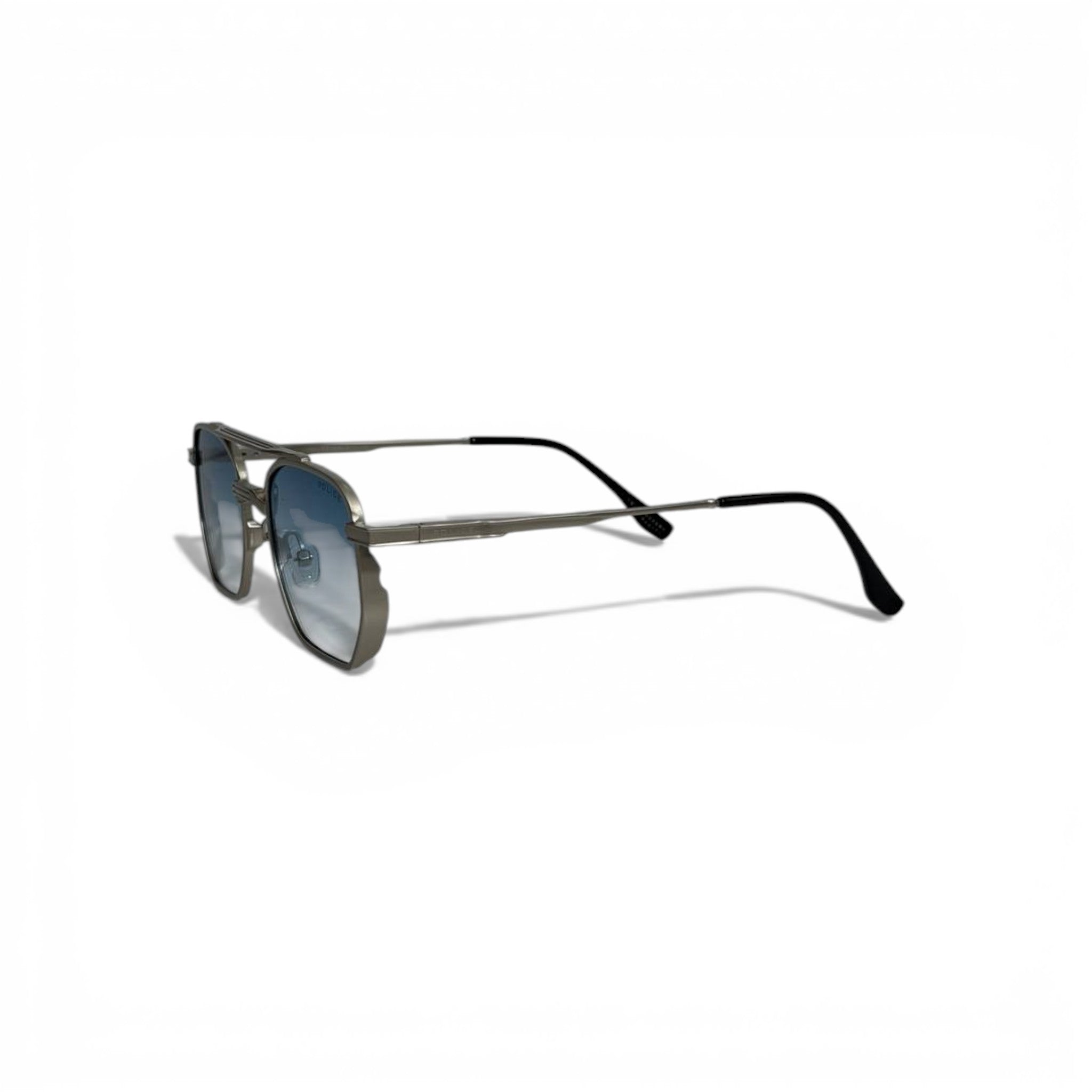 🕶️ Police Square Metal Sunglasses – Gradient Lens Style ✨