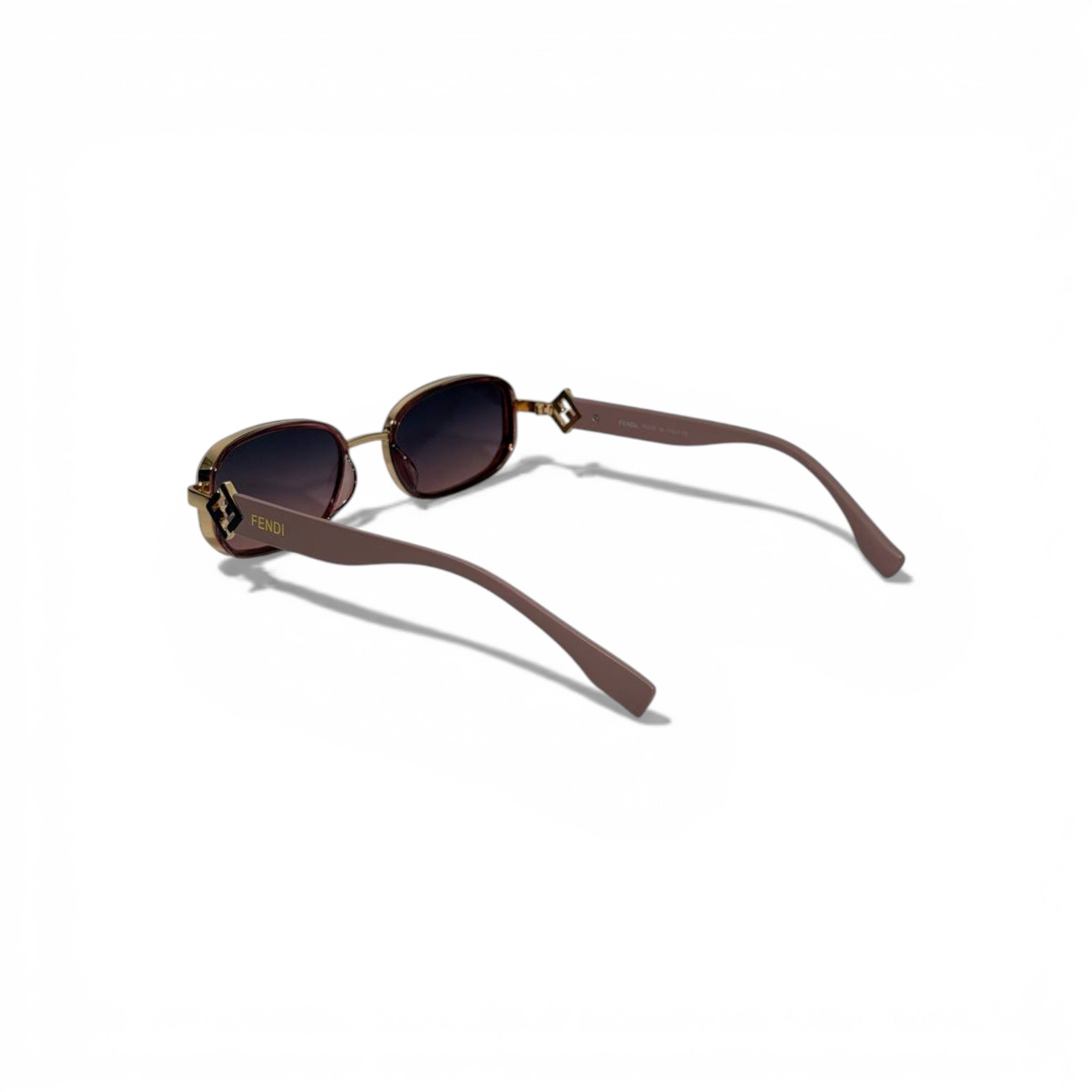 🕶️🤎 Fendi Brown Rectangular Sunglasses with Gold Logo Detail 🤎🕶️