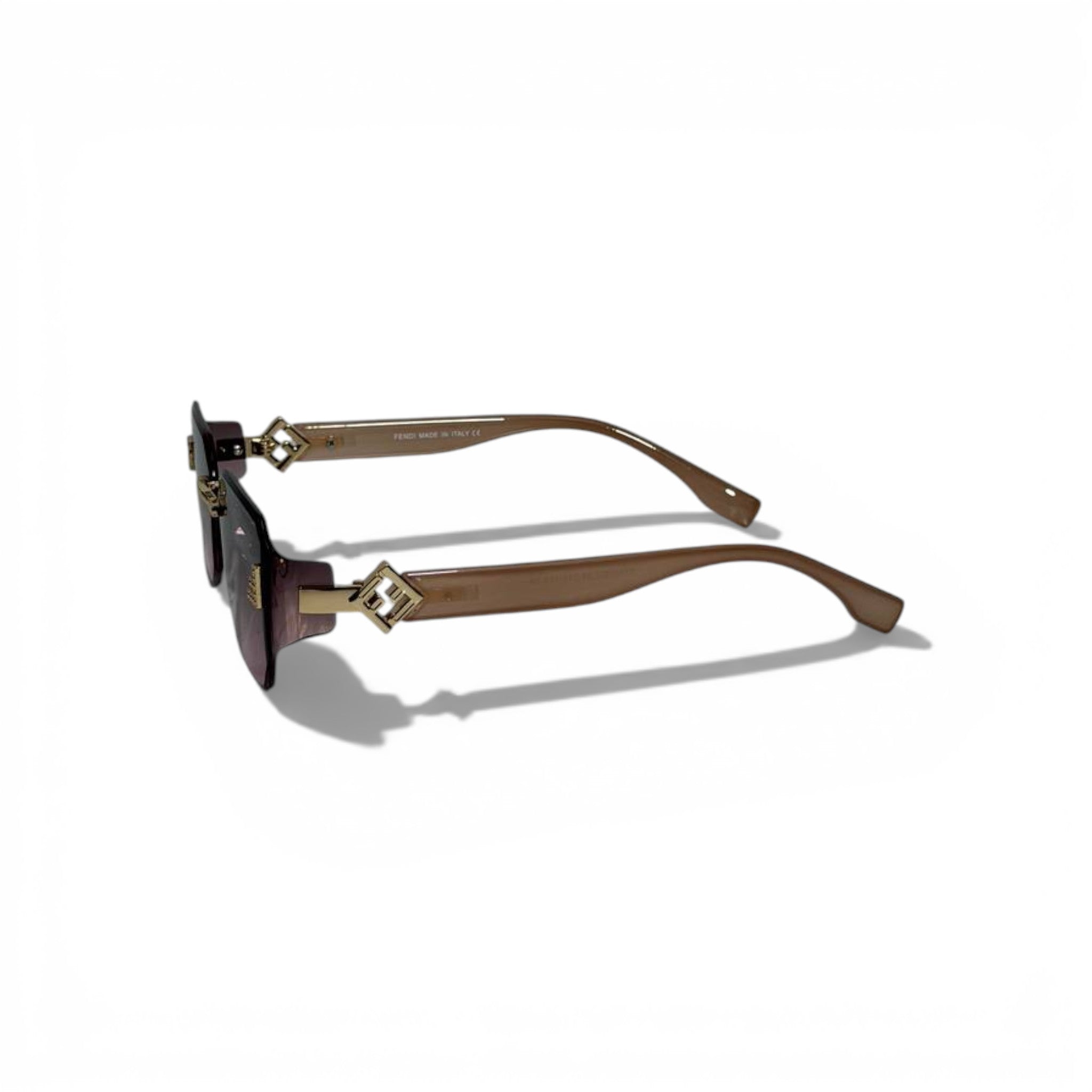 🕶️🤎 Fendi Rimless Square Sunglasses with Gold Logo Detail 🤎🕶️