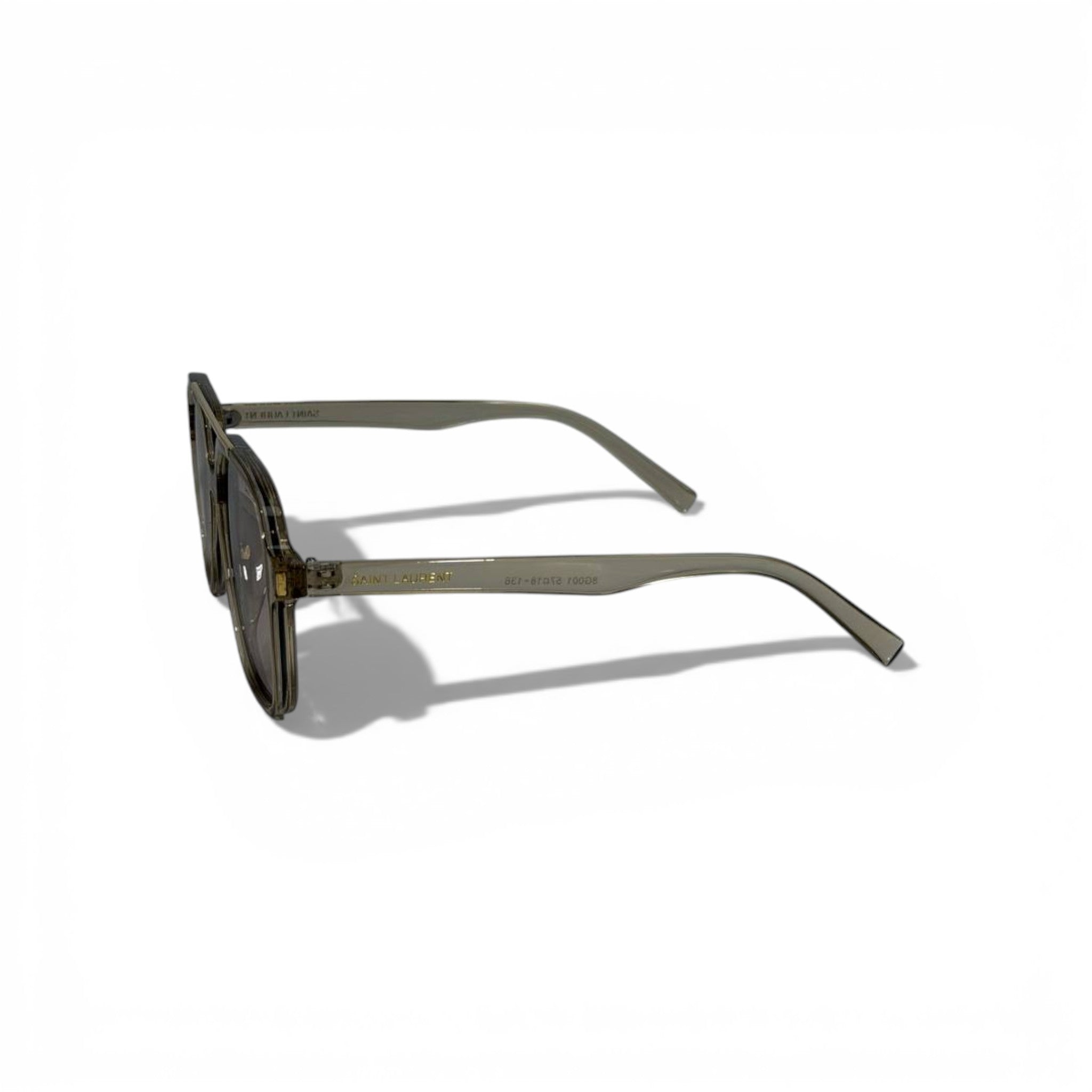 🕶️🖤 Saint Laurent Oversized Square Sunglasses in Transparent Olive 🖤🕶️