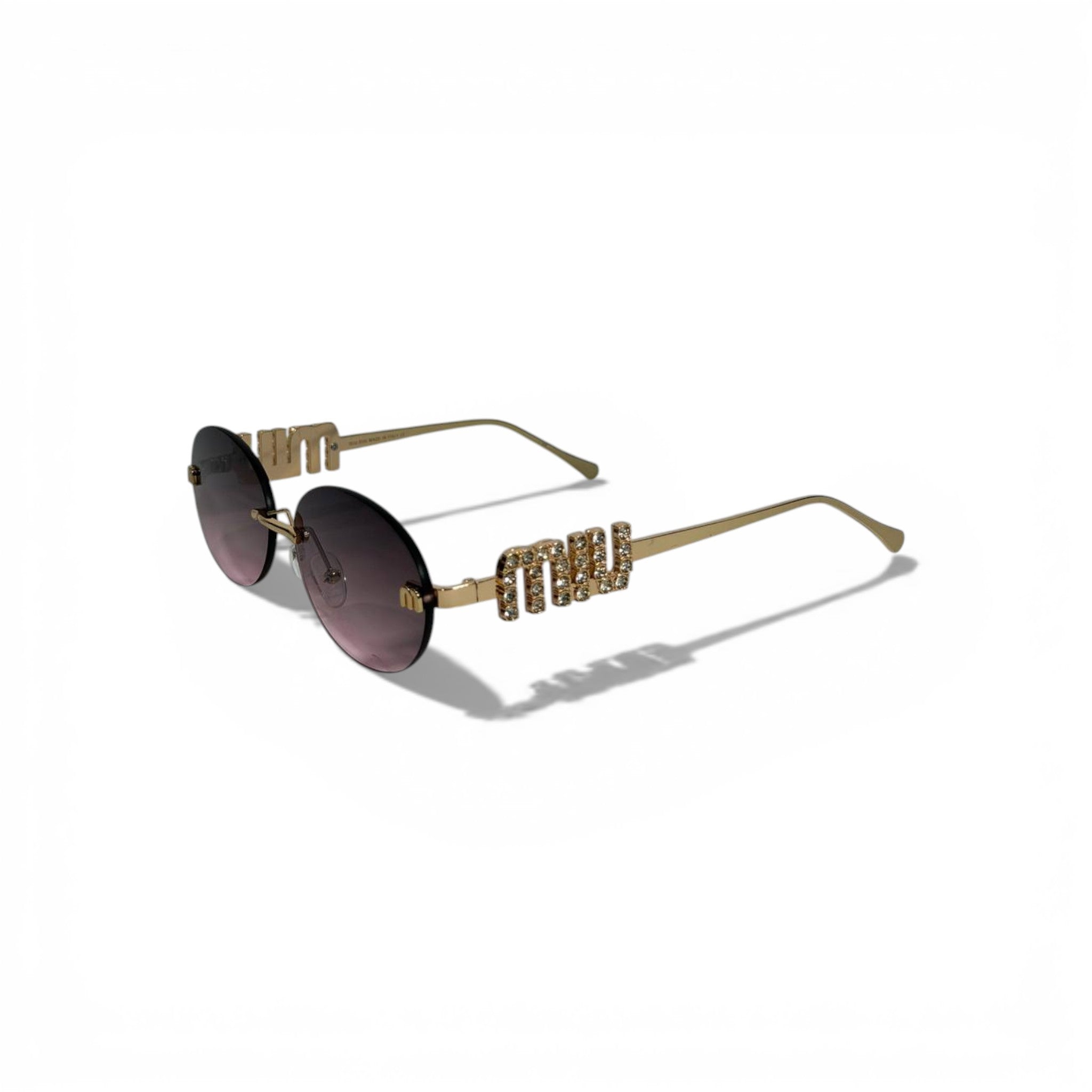 🕶️✨ Miu Miu Round Sunglasses with Crystal Temple Detail ✨🕶️