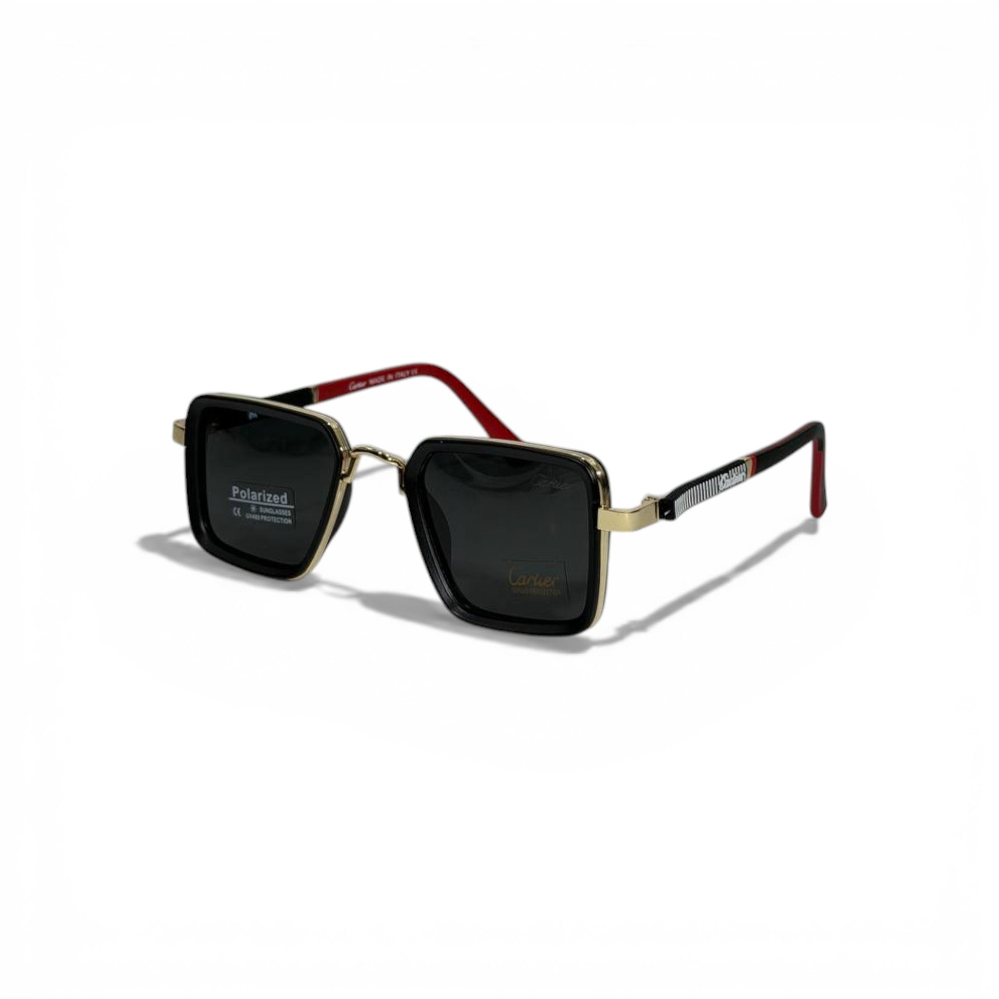 Cartier Square Sunglasses – Black Polarized with Gold Luxury Frame 🕶️✨