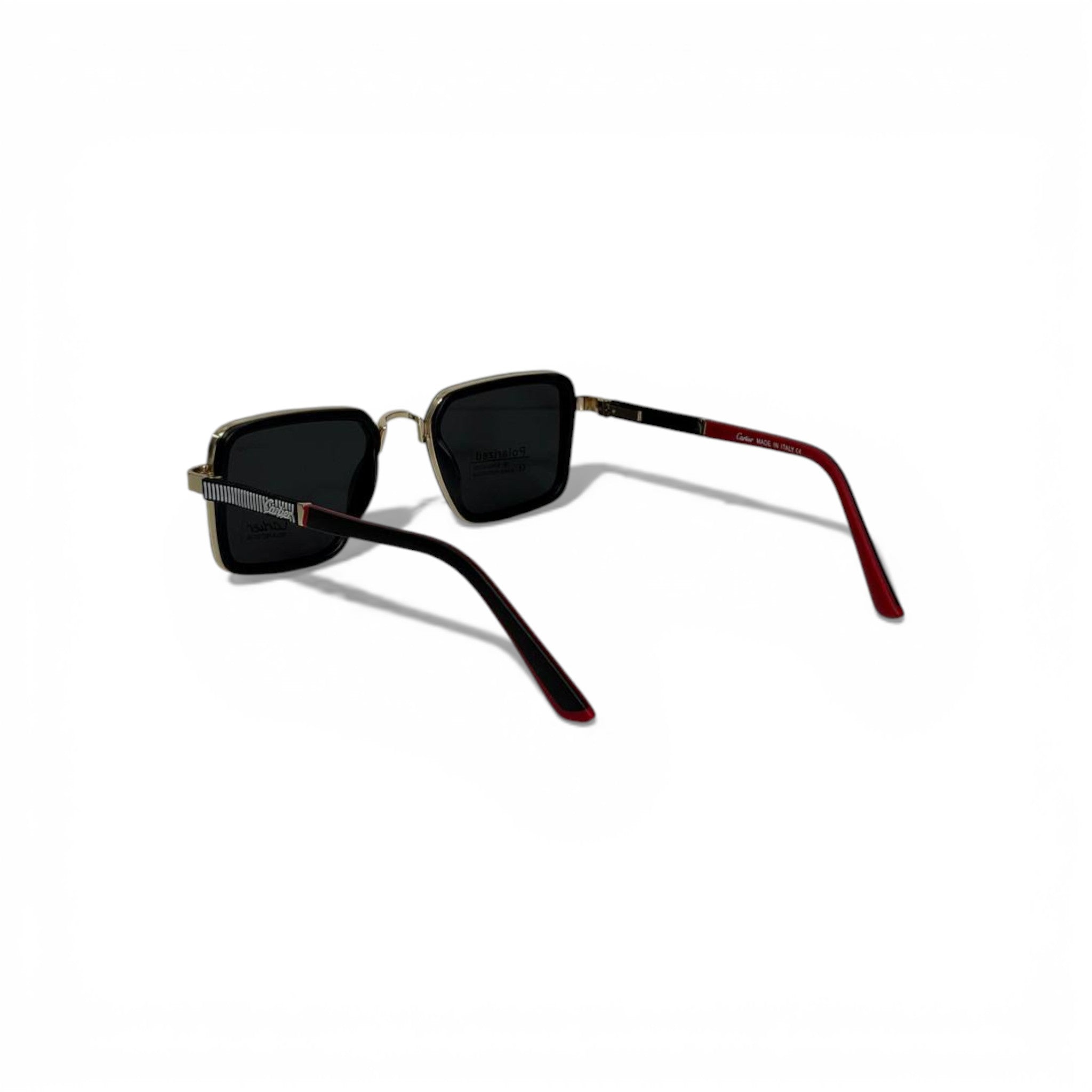 Cartier Square Sunglasses – Black Polarized with Gold Luxury Frame 🕶️✨